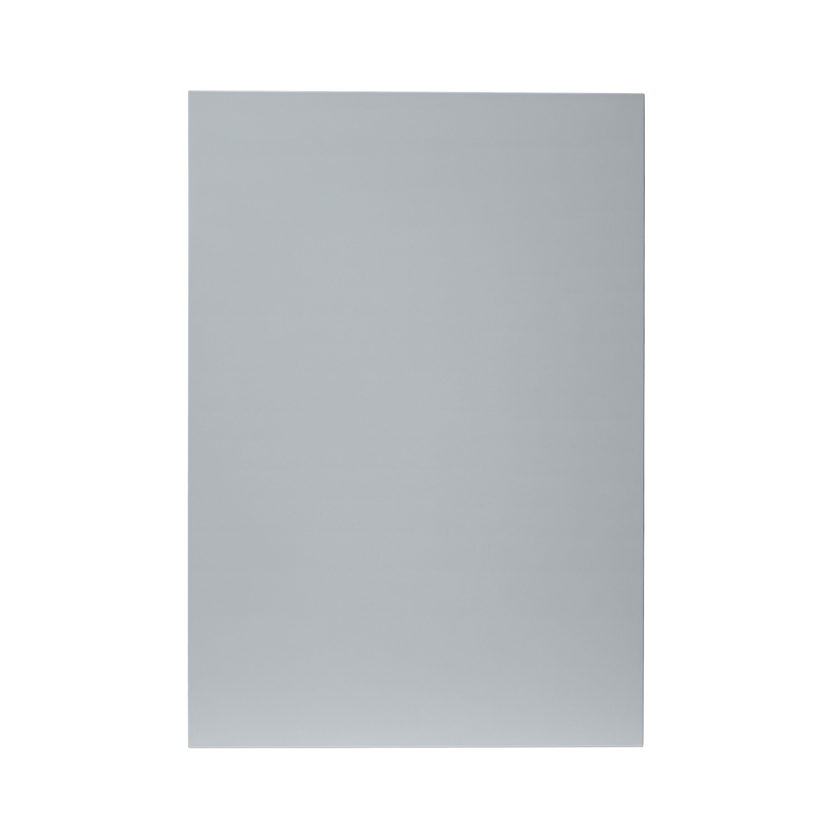 GoodHome Alisma High gloss grey slab Highline Cabinet door (W)500mm (H)715mm (T)18mm