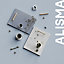 GoodHome Alisma High gloss grey slab Standard Corner post, (W)59mm (H)715mm