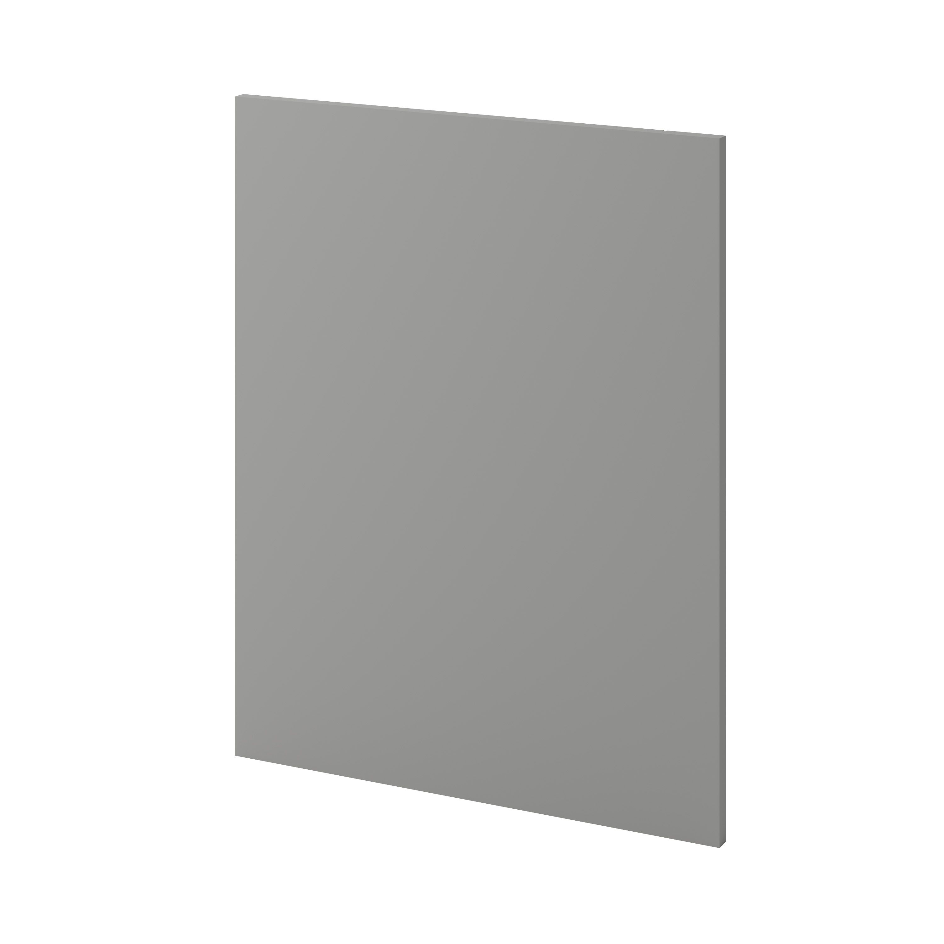 GoodHome Alisma High gloss grey slab Standard RH End panel (H)720mm (W ...