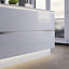 GoodHome Alisma High gloss white Drawer front, bridging door & bi fold door, (W)1000mm (H)340mm (T)18mm
