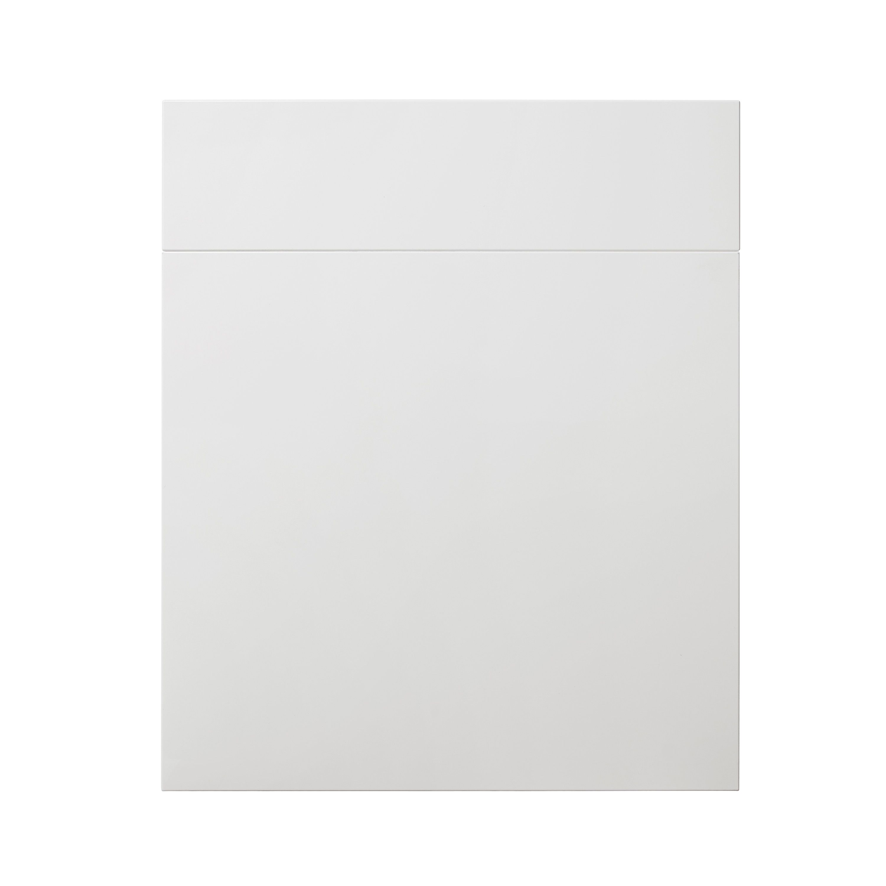 GoodHome Alisma High gloss white Slab Door & drawer 600mm