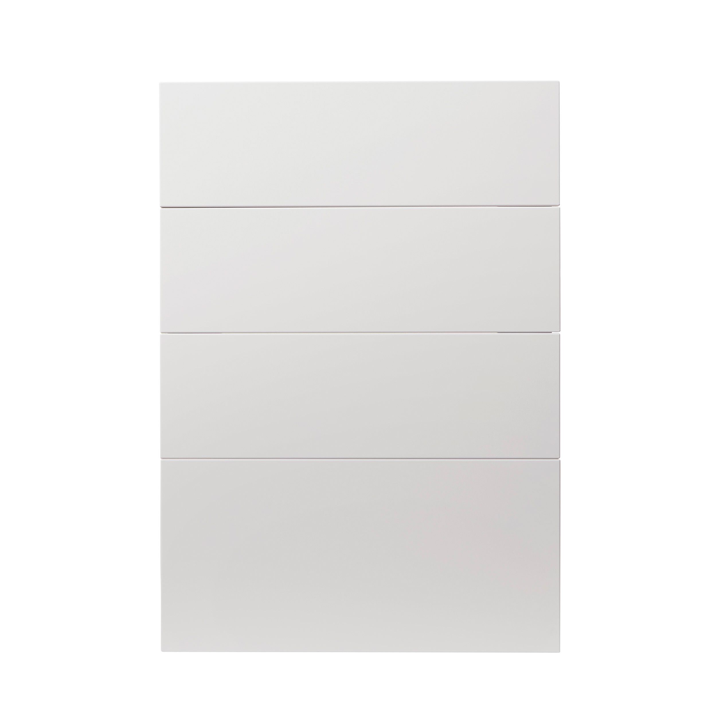 GoodHome Alisma High gloss white slab Drawer front (W)500mm, Pack of 4