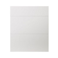 GoodHome Alisma High gloss white slab Drawer front (W)600mm, Pack of 3