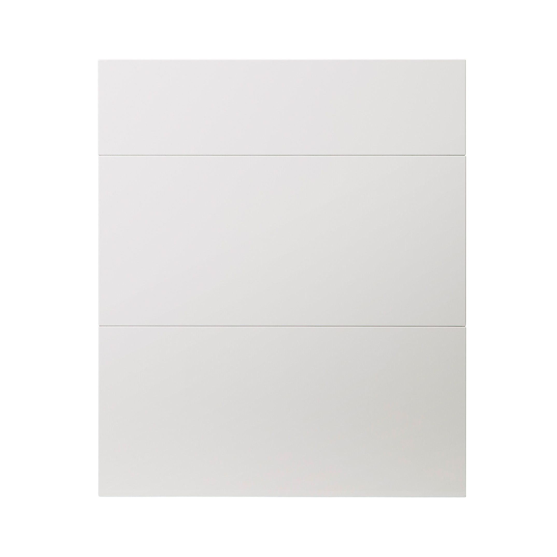 GoodHome Alisma High gloss white slab Drawer front (W)600mm, Pack of 3