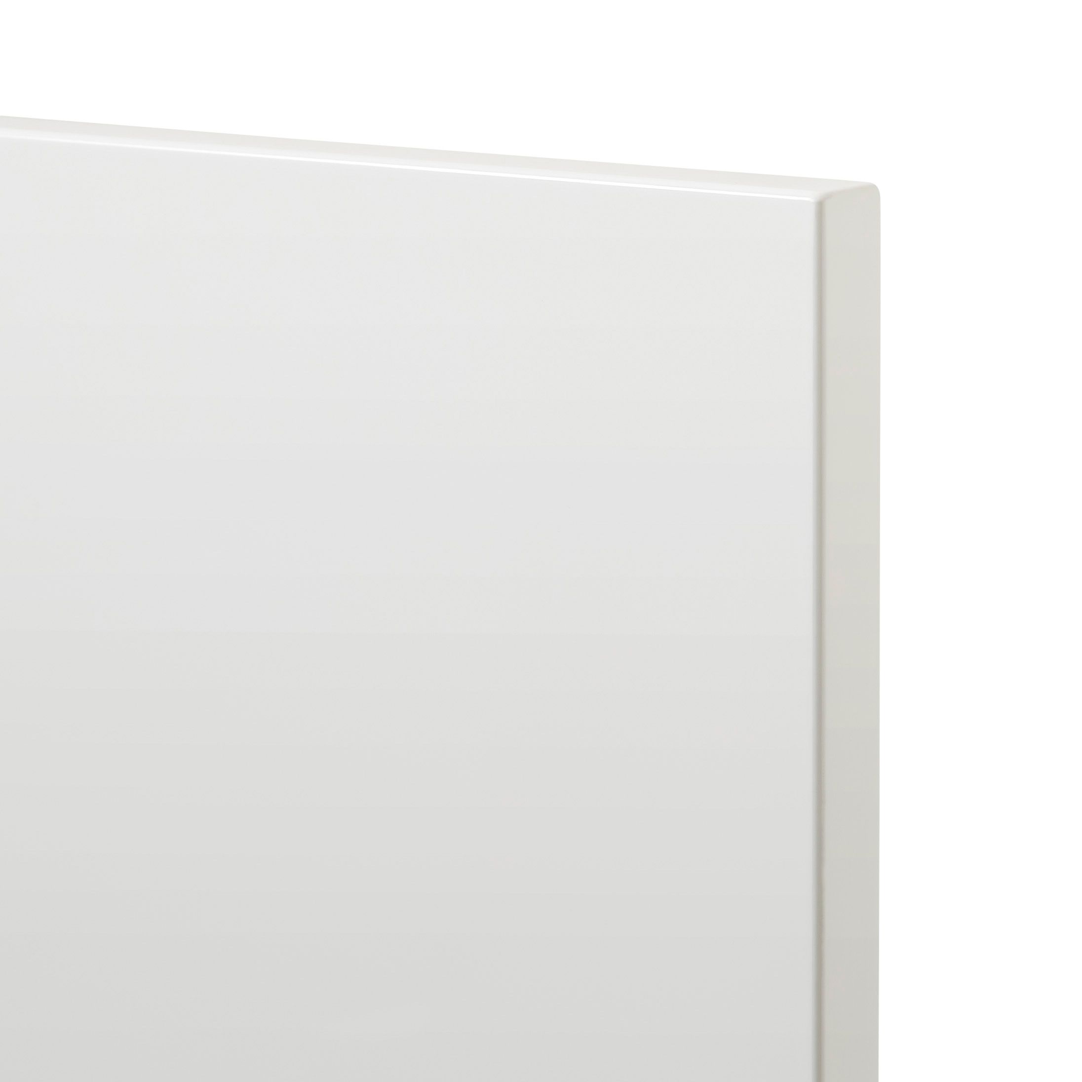 GoodHome Alisma High gloss white slab Drawer front (W)600mm, Pack of 3