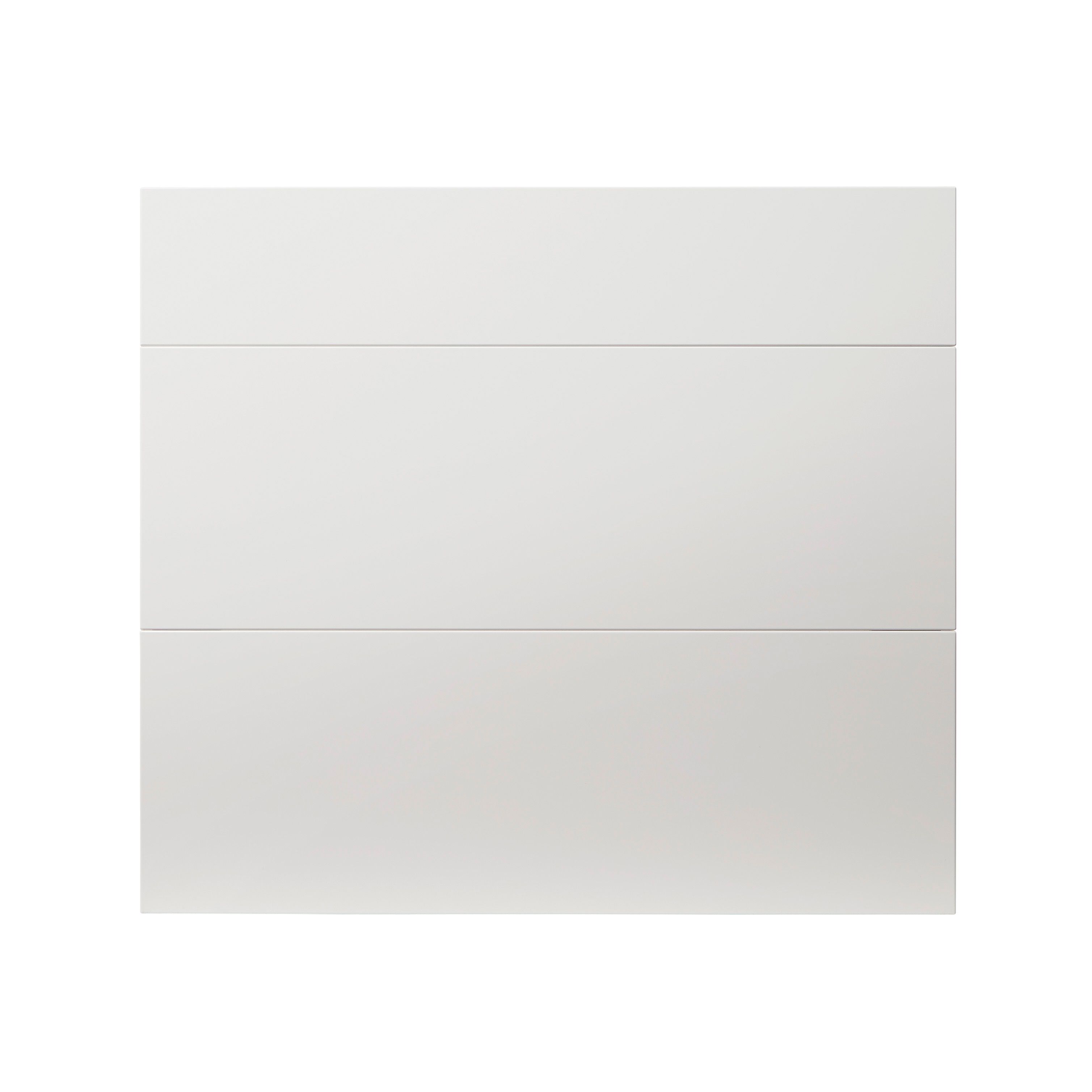 GoodHome Alisma High gloss white slab Drawer front (W)800mm, Pack of 3