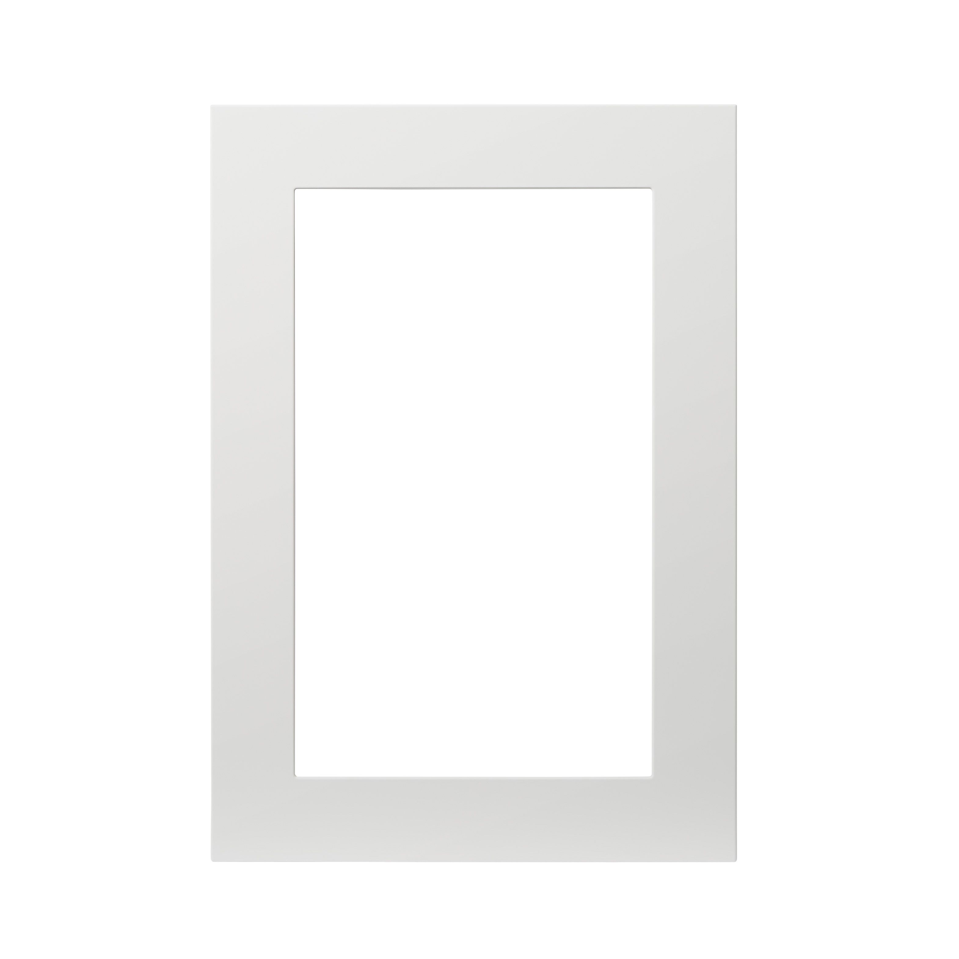 GoodHome Alisma High gloss white Slab Glazed Cabinet door (W)500mm (H)715mm (T)18mm