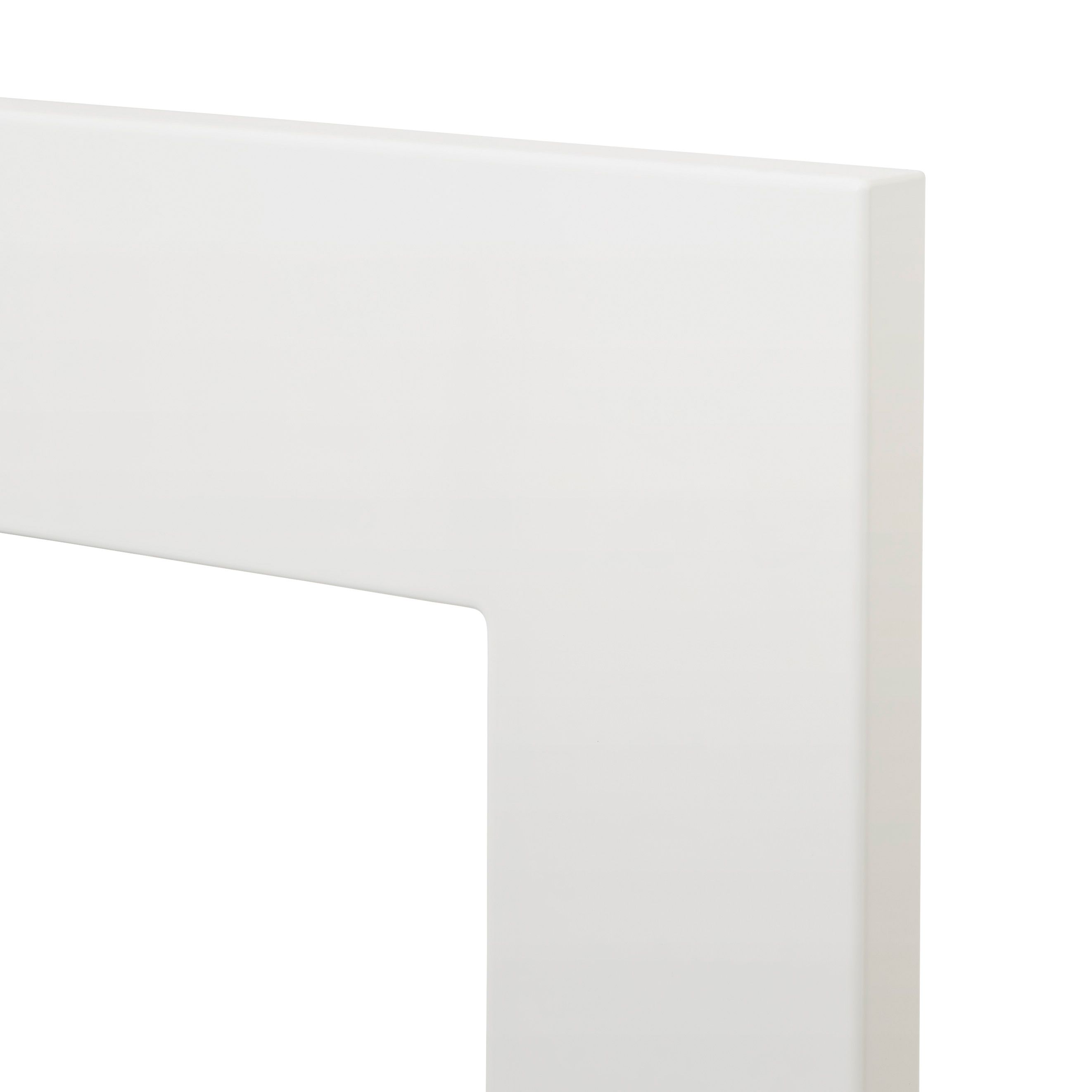 GoodHome Alisma High gloss white Slab Glazed Tall glazed Cabinet door (W)500mm (H)895mm (T)18mm