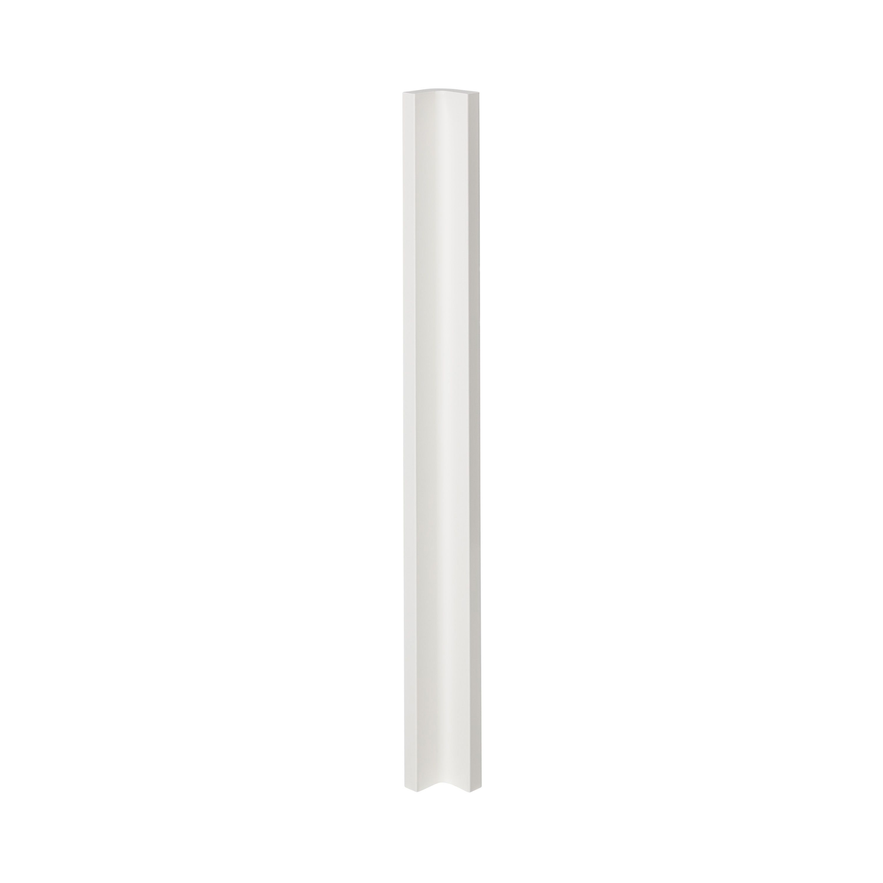 GoodHome Alisma High gloss white slab High gloss white Tall Wall corner ...