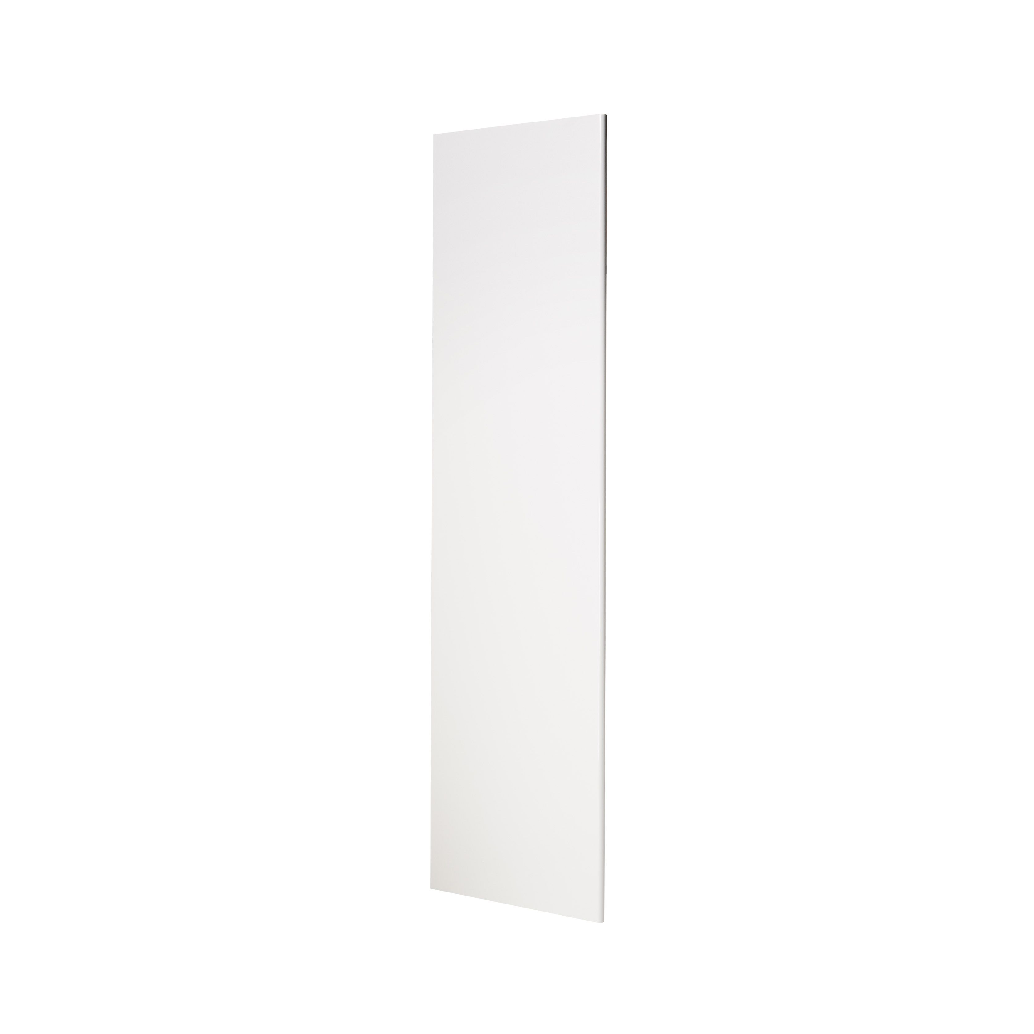 GoodHome Alisma High gloss white Slab Standard Clad on end panel (H)2400mm (W)640mm