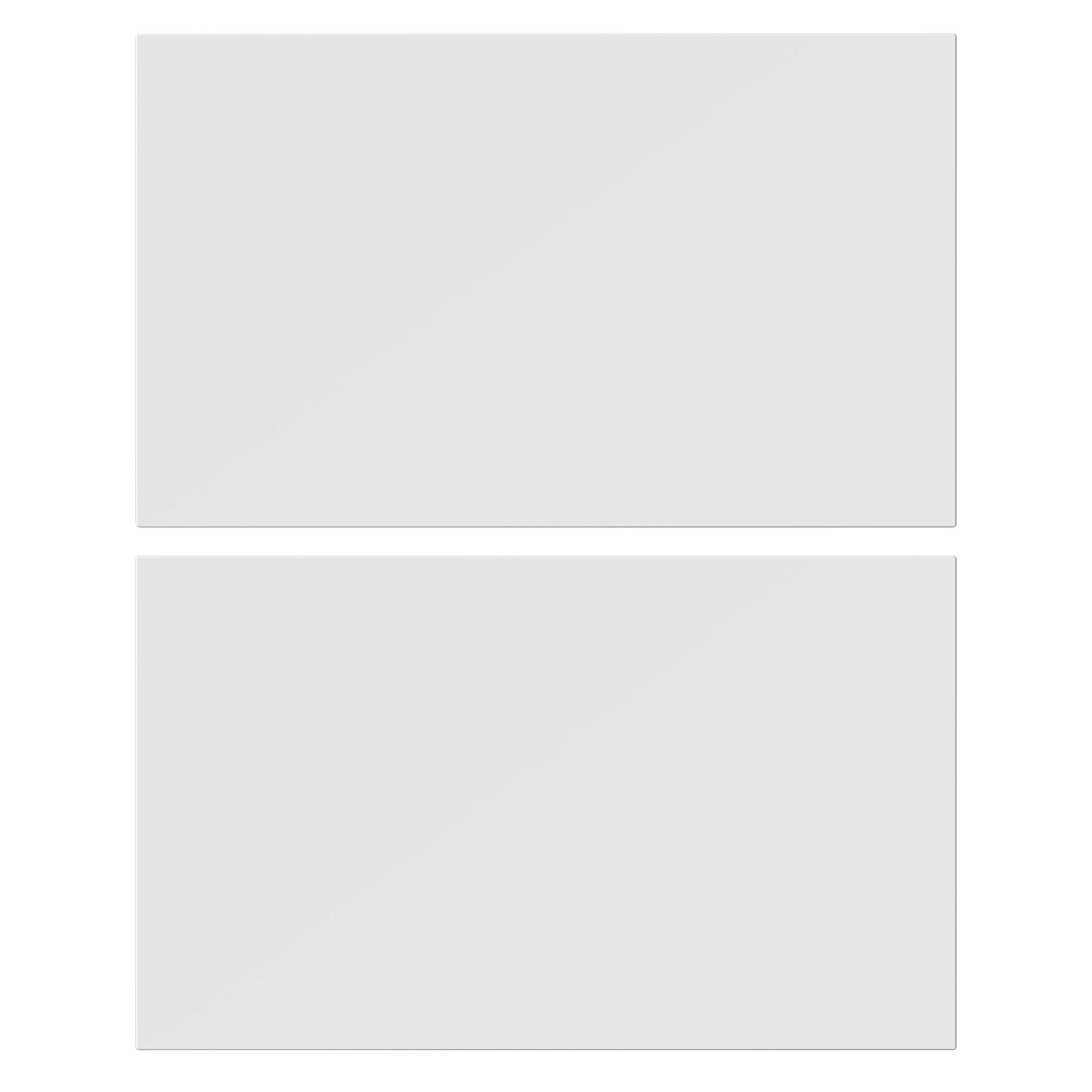 GoodHome Alisma High gloss white Slab Standard Drawer end panel (H)340mm (W)595mm