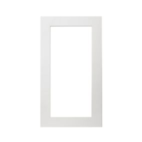 GoodHome Alisma High gloss white slab Tall glazed Cabinet door (W)500mm (T)18mm