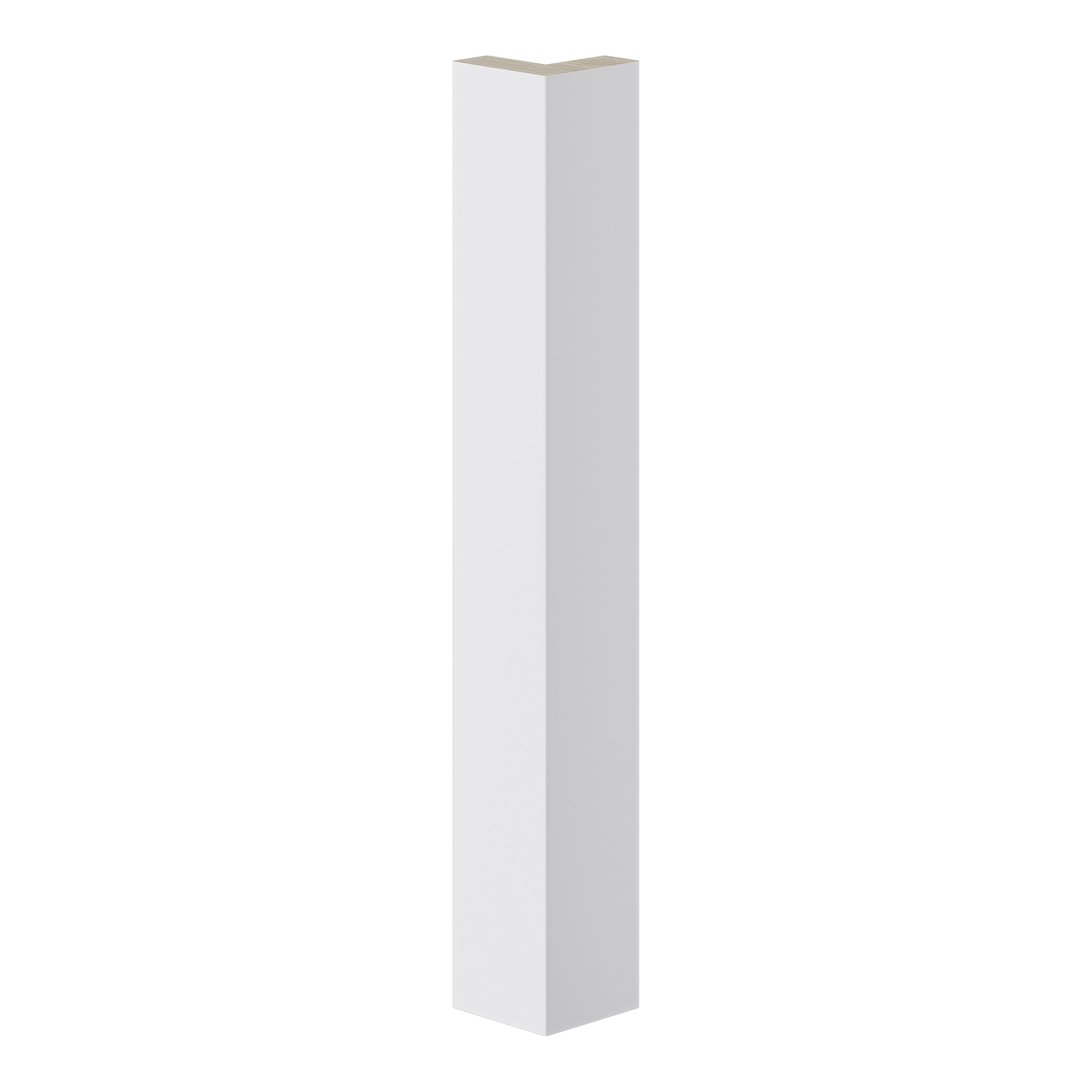 GoodHome Alisma Innovo handleless gloss light grey slab High gloss light grey Standard Corner post, (W)48mm (L)340mm