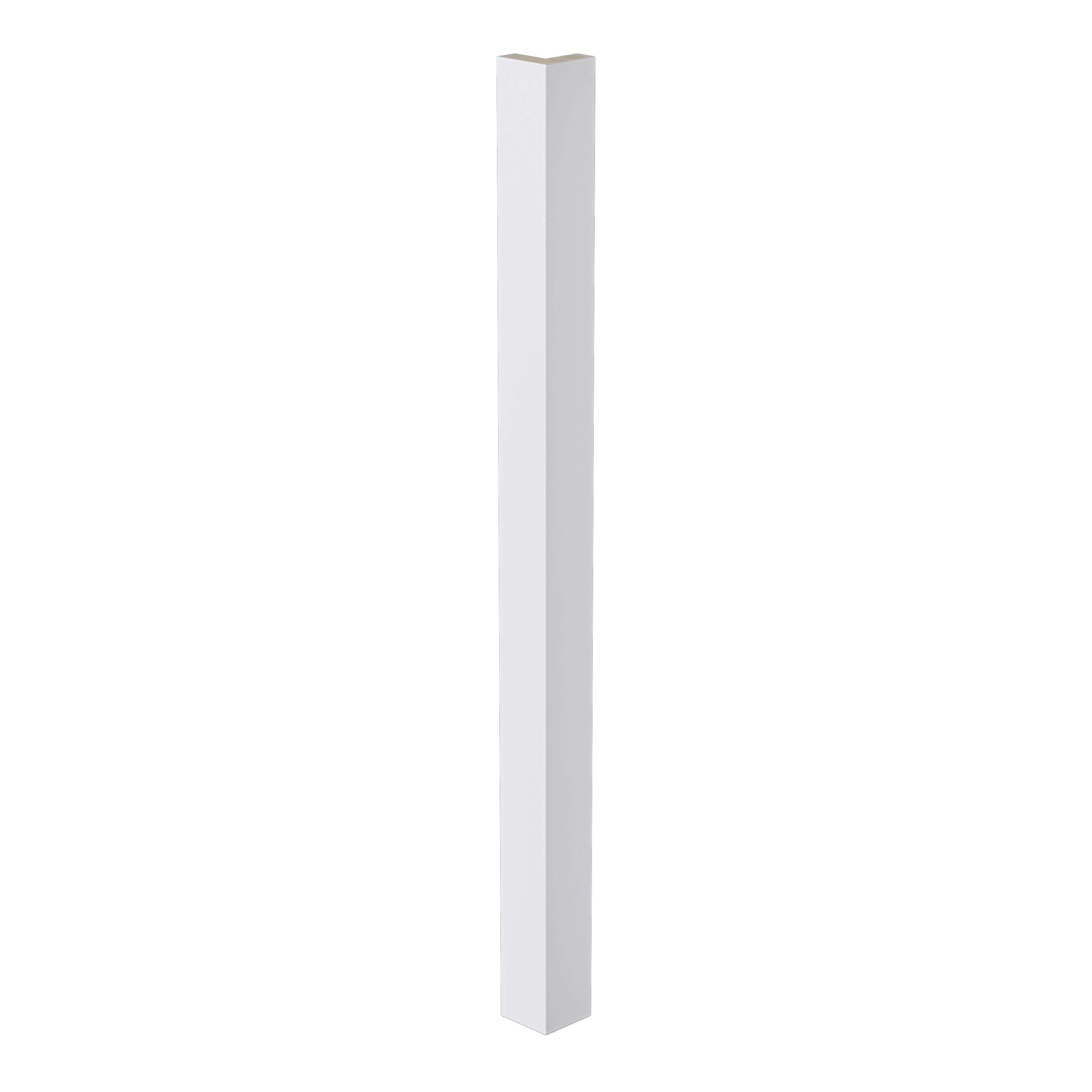 GoodHome Alisma Innovo handleless gloss light grey slab Standard Corner post, (W)48mm (H)715mm