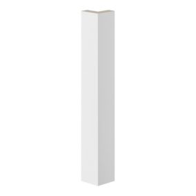 GoodHome Alisma Innovo handleless gloss white slab Standard Corner post, (W)48mm (H)340mm