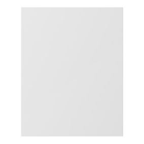 GoodHome Alisma Innovo handleless gloss white slab Standard End panel (H)715mm (W)595mm