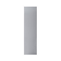 GoodHome Alisma Innovo handleless high gloss grey slab Clad on end panel (H)2400mm (W)640mm