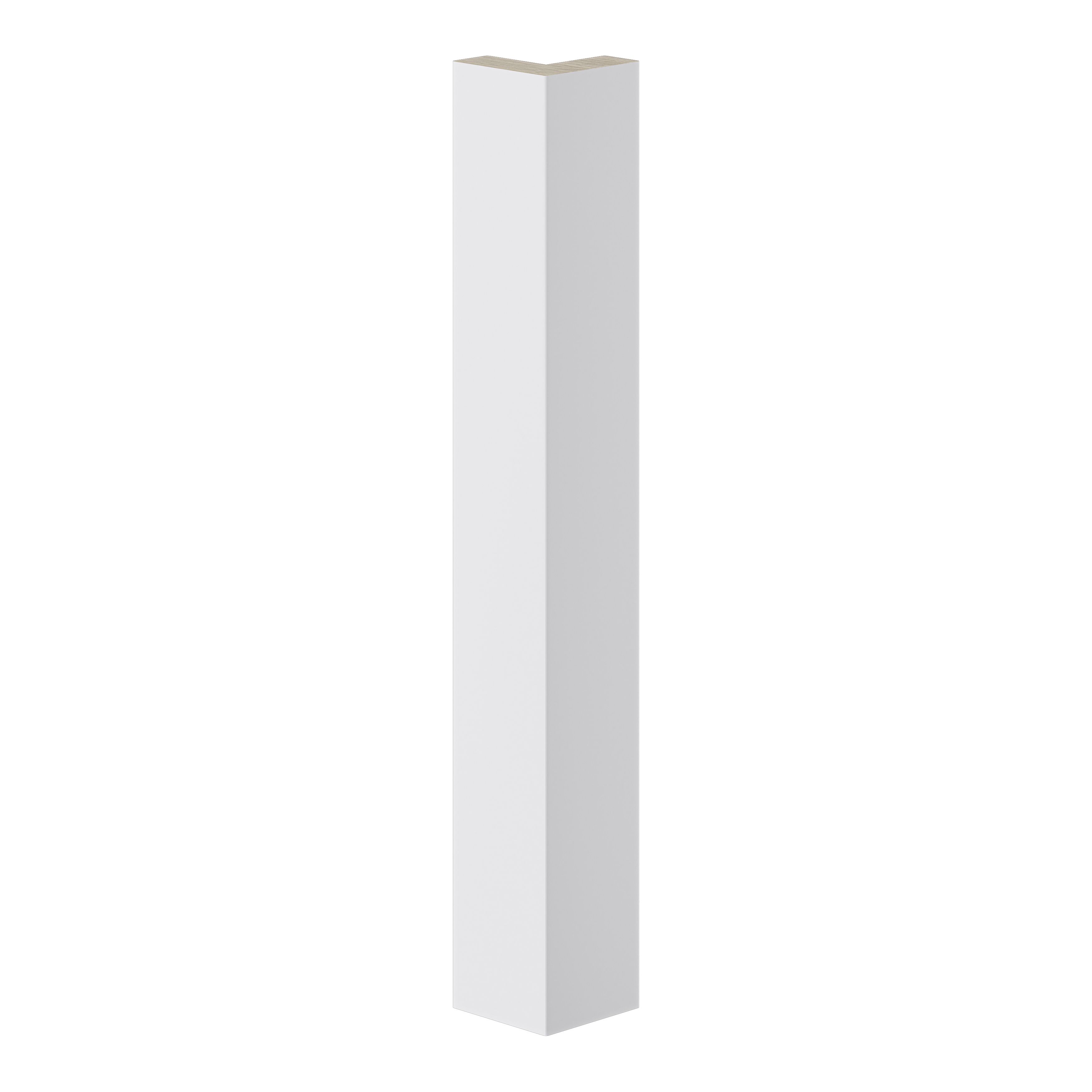 GoodHome Alisma Innovo handleless High gloss light grey Standard Corner post, (W)48mm (L)340mm of 2