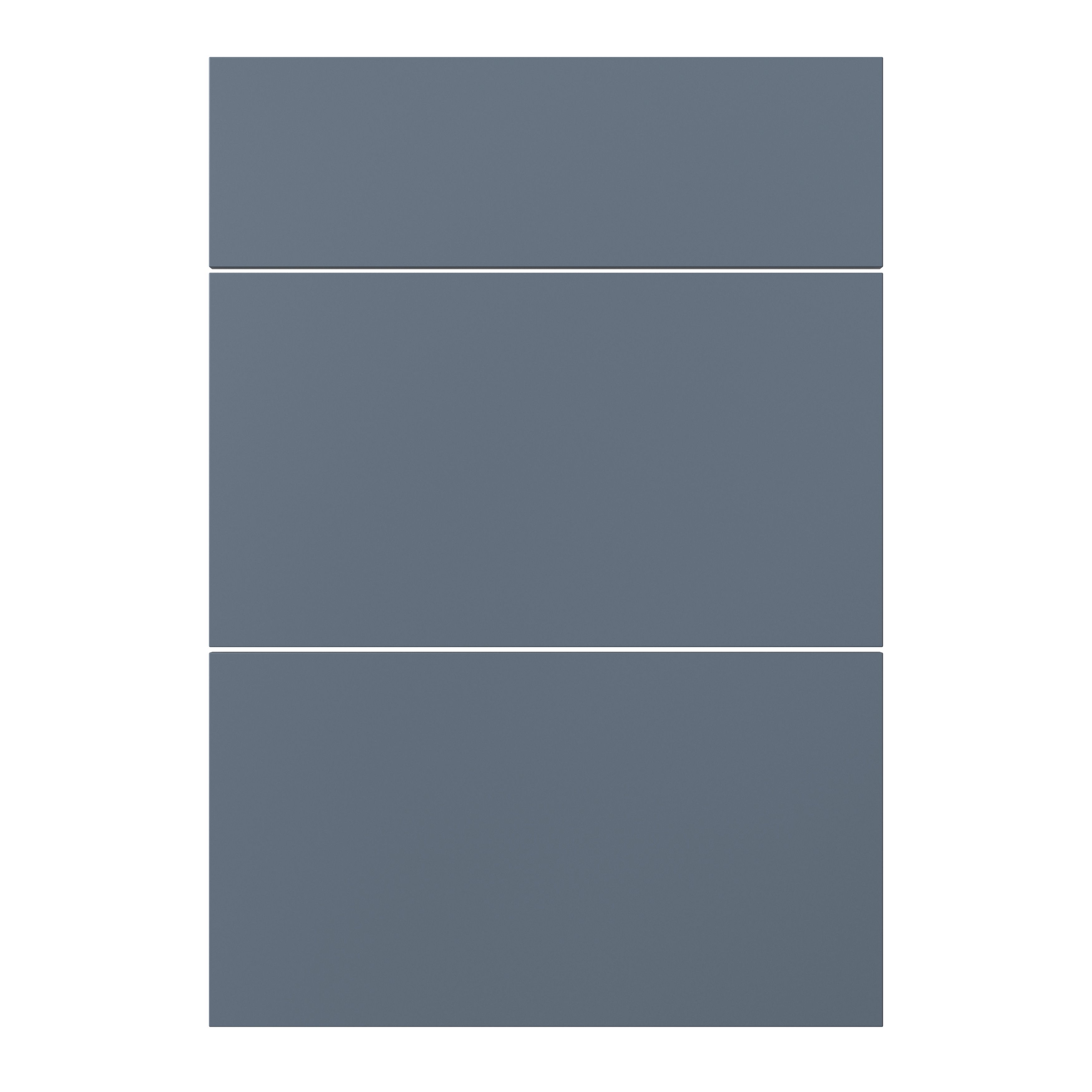 GoodHome Alisma Matt blue 3 drawer front, Pack of 3 (H)715mm (W)497mm (T)18mm