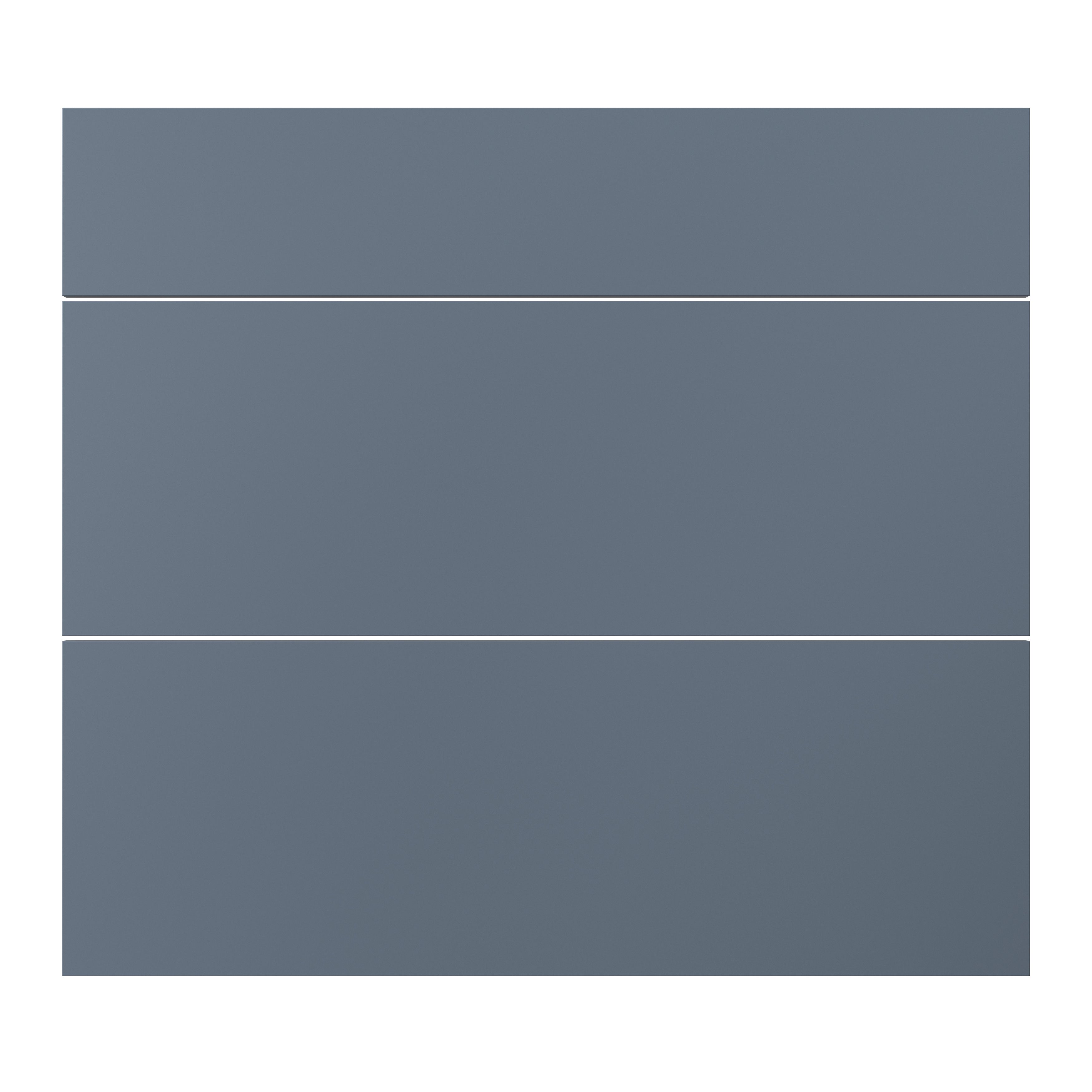 GoodHome Alisma Matt blue 3 drawer front, Pack of 3 (H)715mm (W)797mm (T)18mm