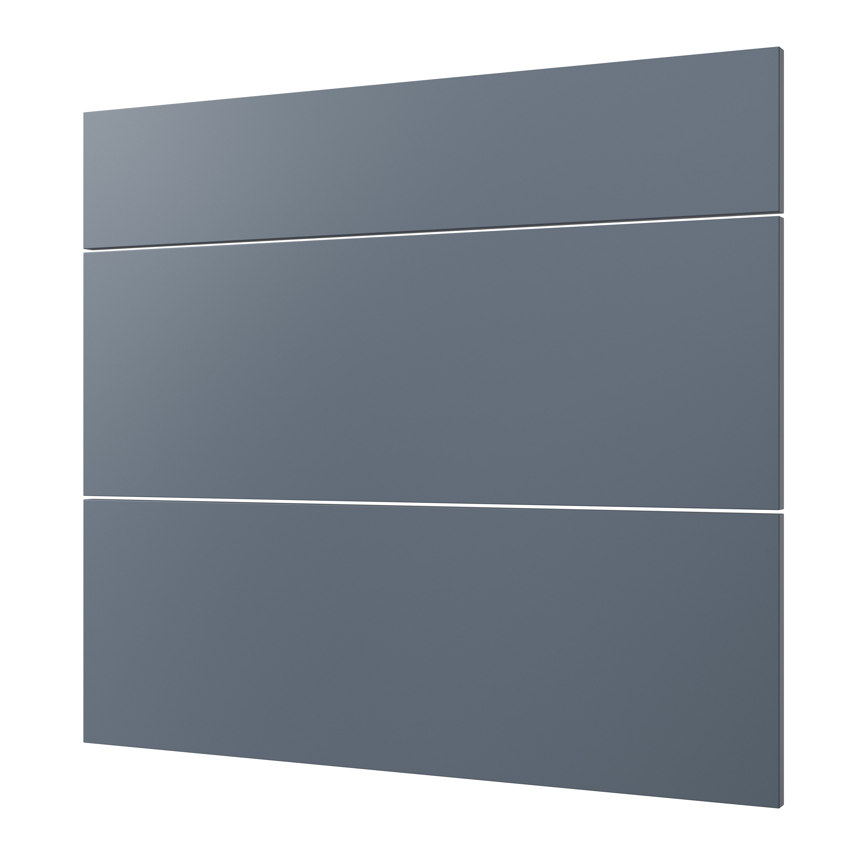 GoodHome Alisma Matt blue 3 drawer front, Pack of 3 (H)715mm (W)797mm (T)18mm