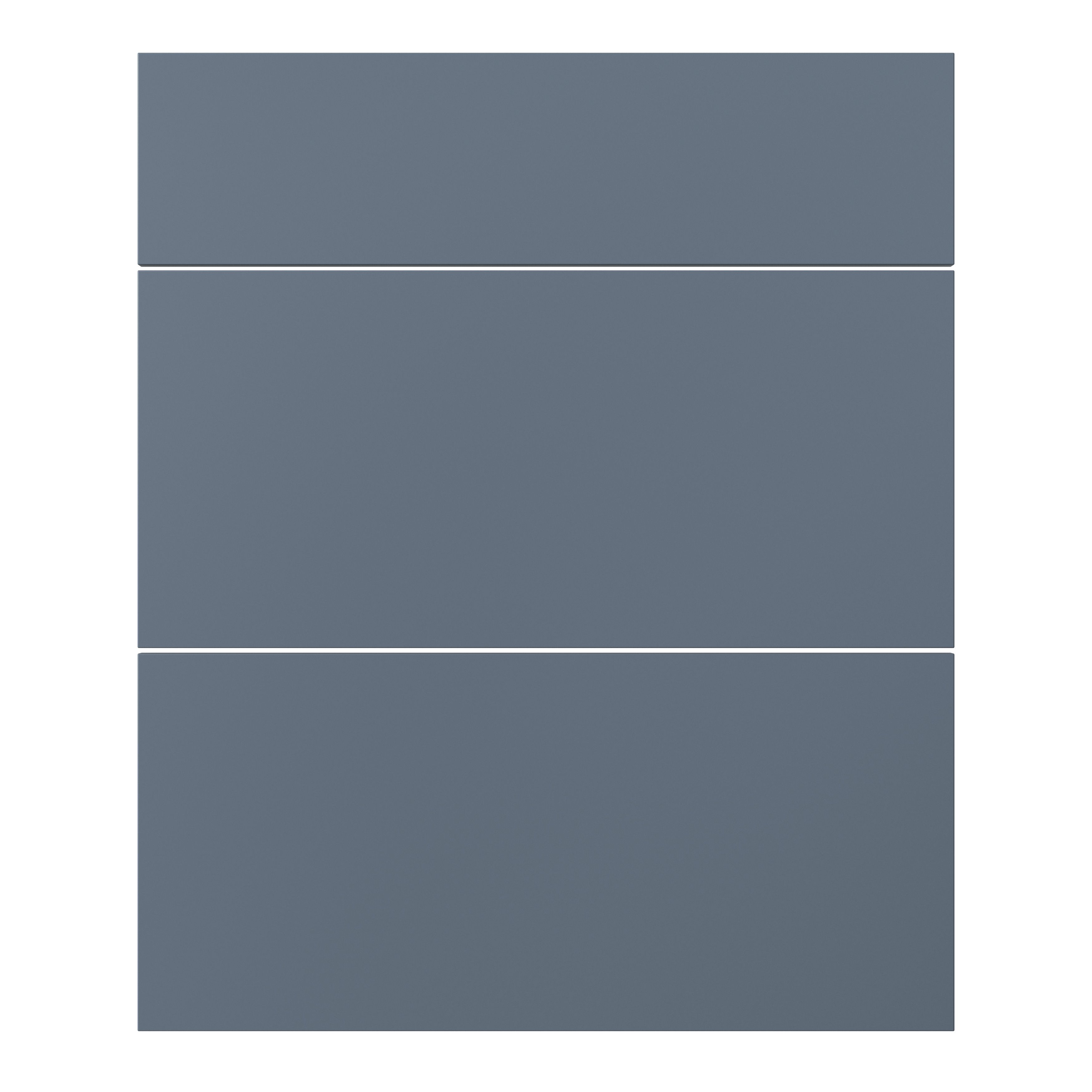 GoodHome Alisma Matt blue Drawer front, Pack of 3 (H)715mm (W)597mm (T)18mm