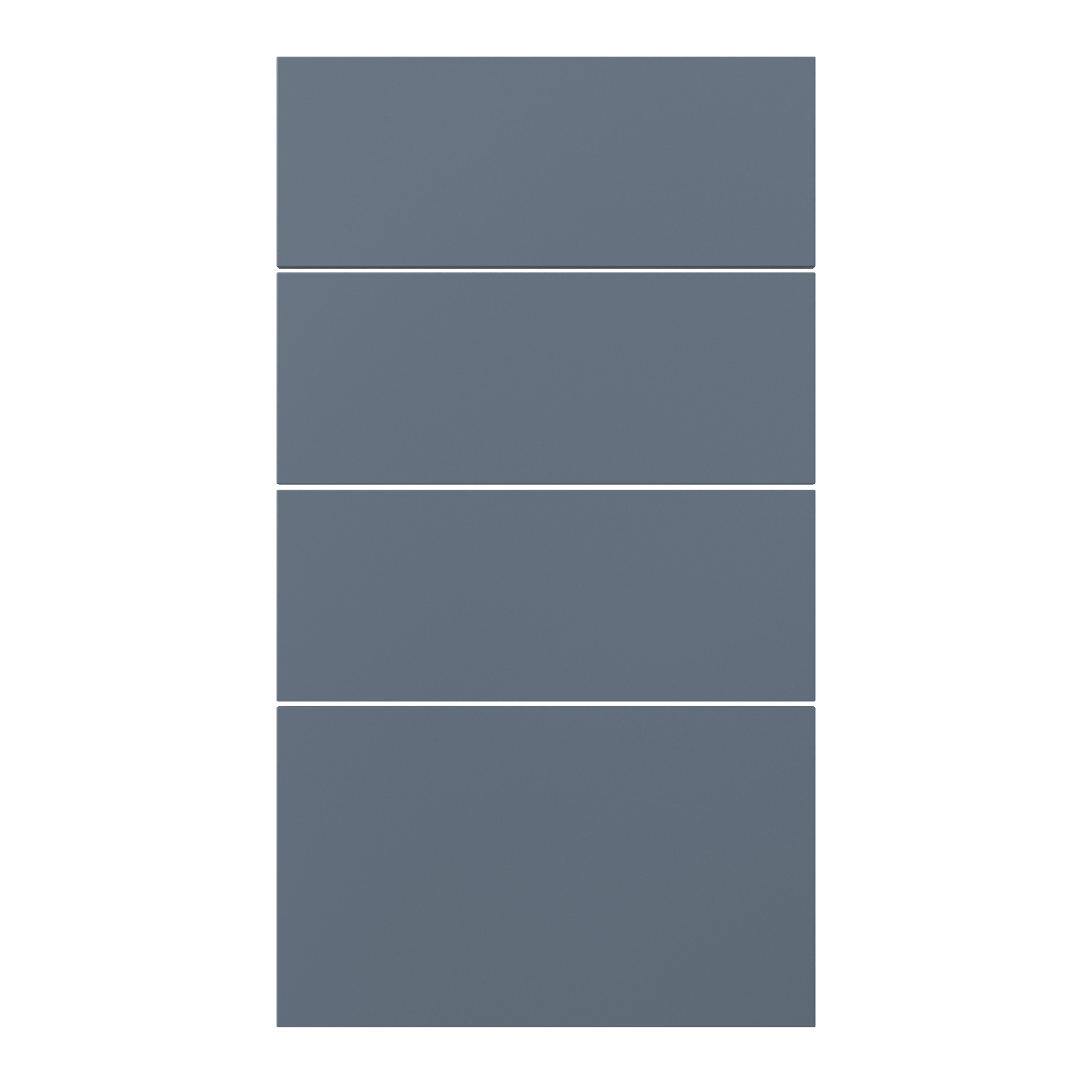 GoodHome Alisma Matt blue Drawer front, Pack of 4 (H)715mm (W)397mm (T)18mm
