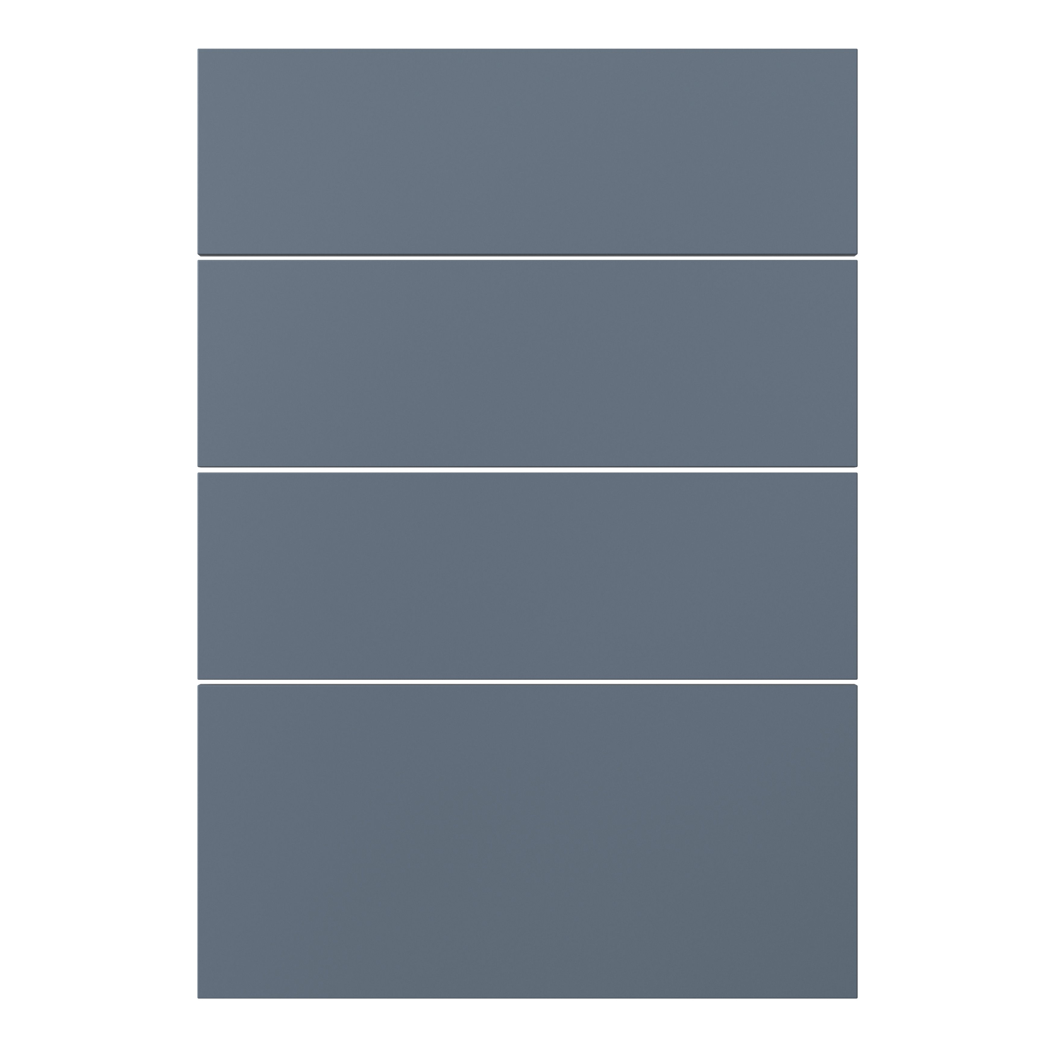 GoodHome Alisma Matt blue Drawer front, Pack of 4 (H)715mm (W)497mm (T)18mm