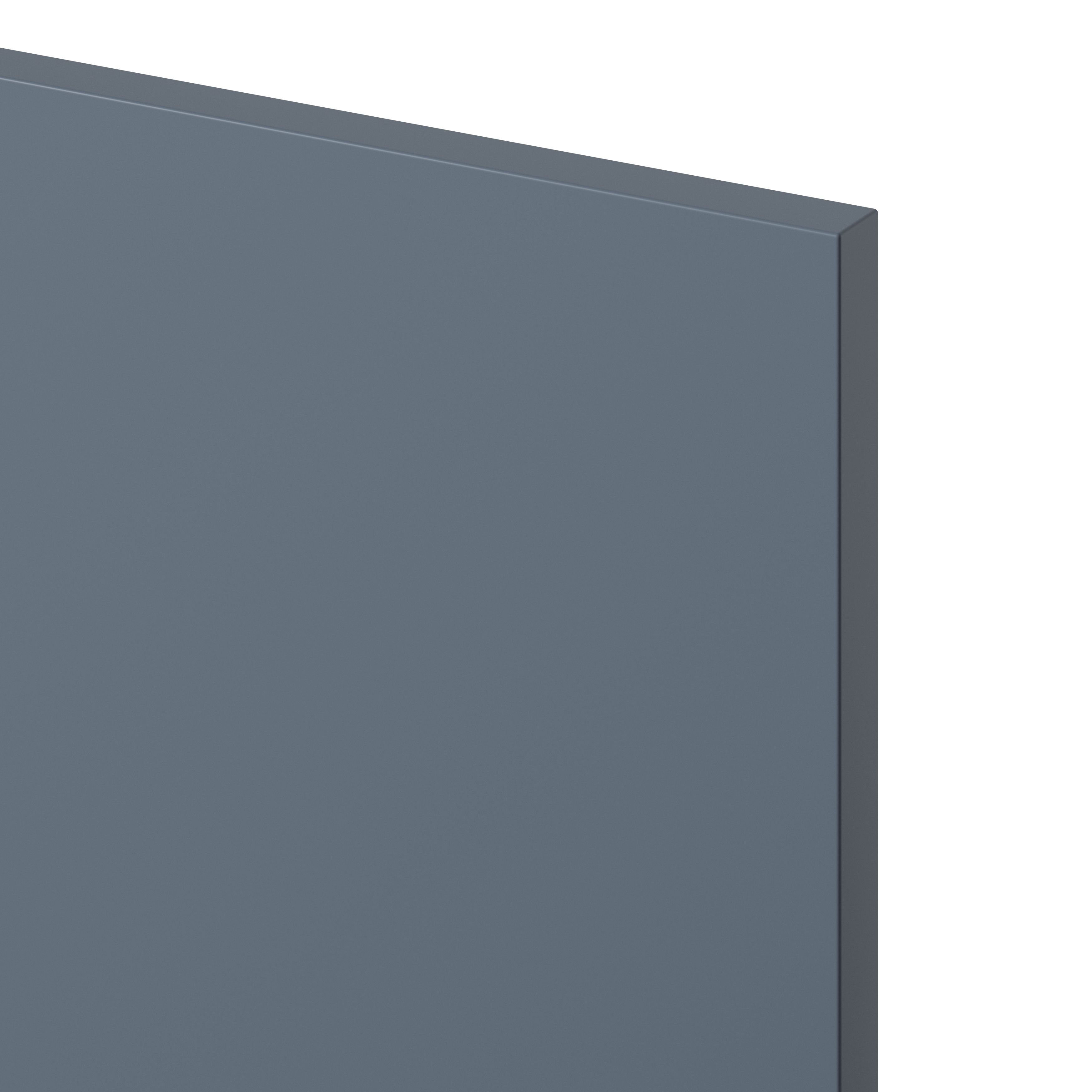 GoodHome Alisma Matt blue Slab 2 drawer front, bridging door & bi-fold door, Pack of 2 (H)340mm (W)597mm (T)18mm