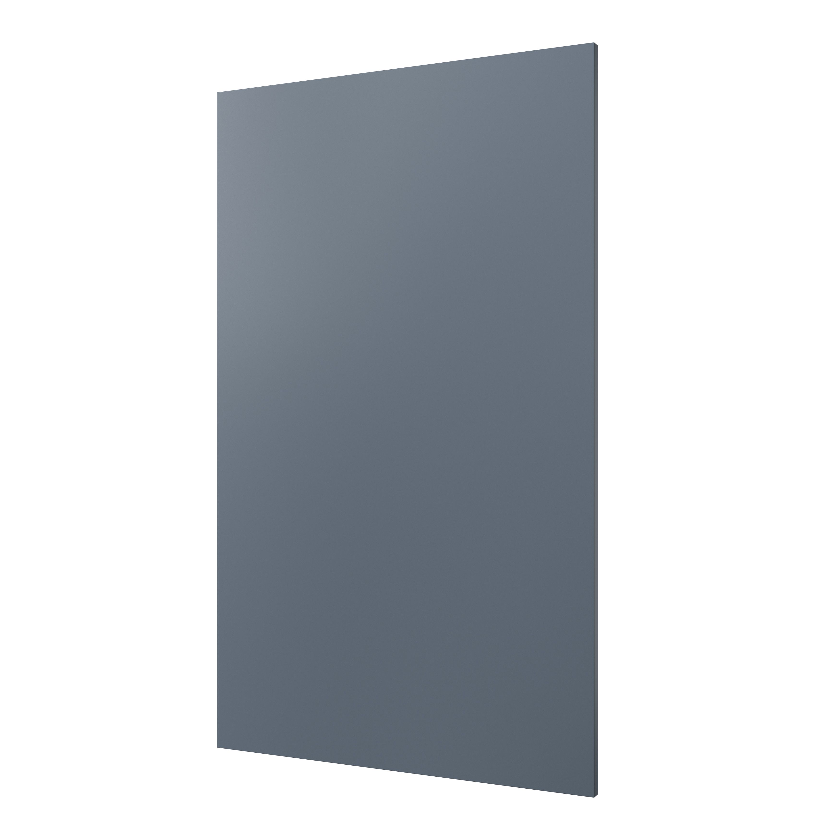 GoodHome Alisma Matt blue slab 50:50 Larder/Fridge Cabinet door (W)600mm (H)1001mm (T)18mm