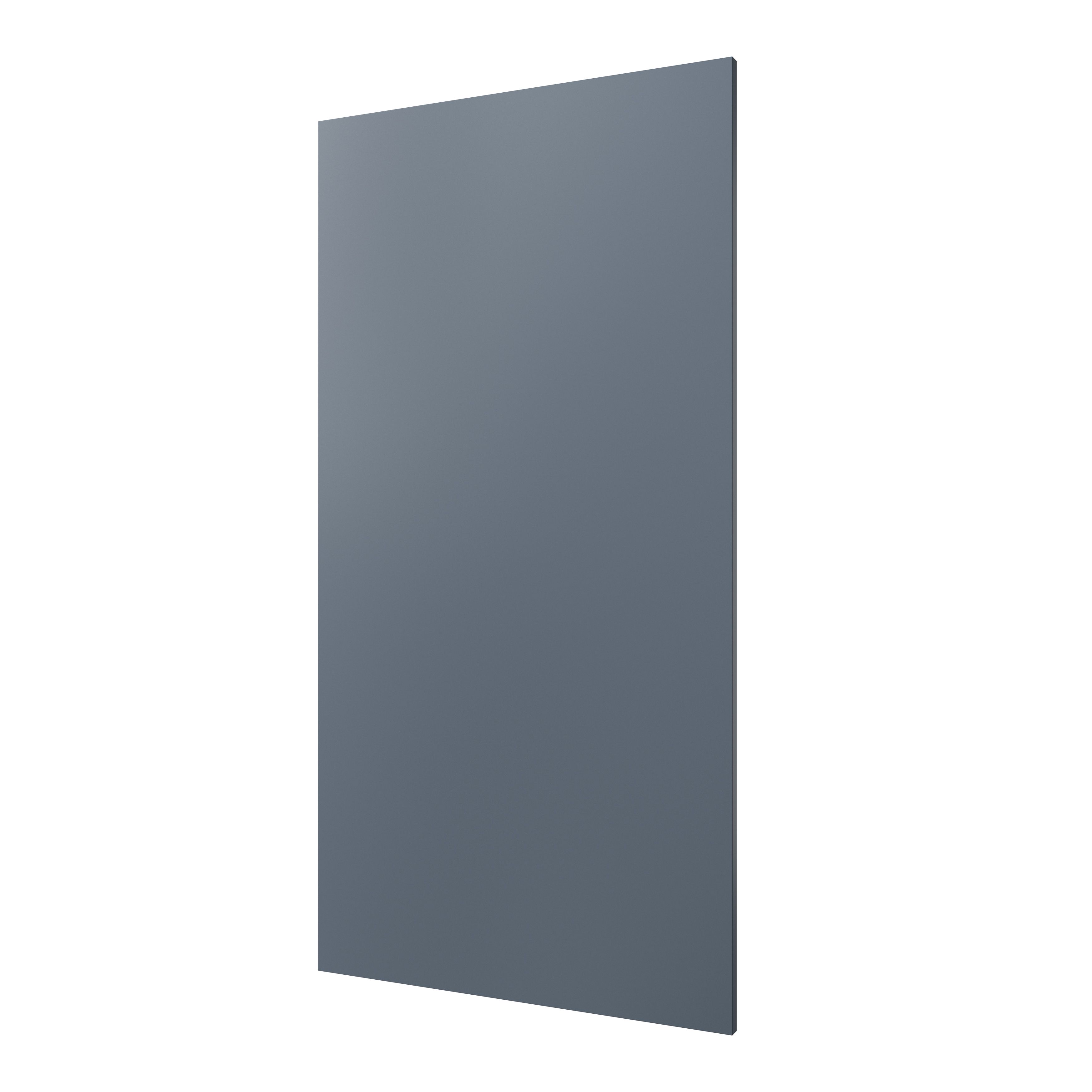 GoodHome Alisma Matt blue slab 50:50 Tall larder Cabinet door (W)600mm (H)1181mm (T)18mm