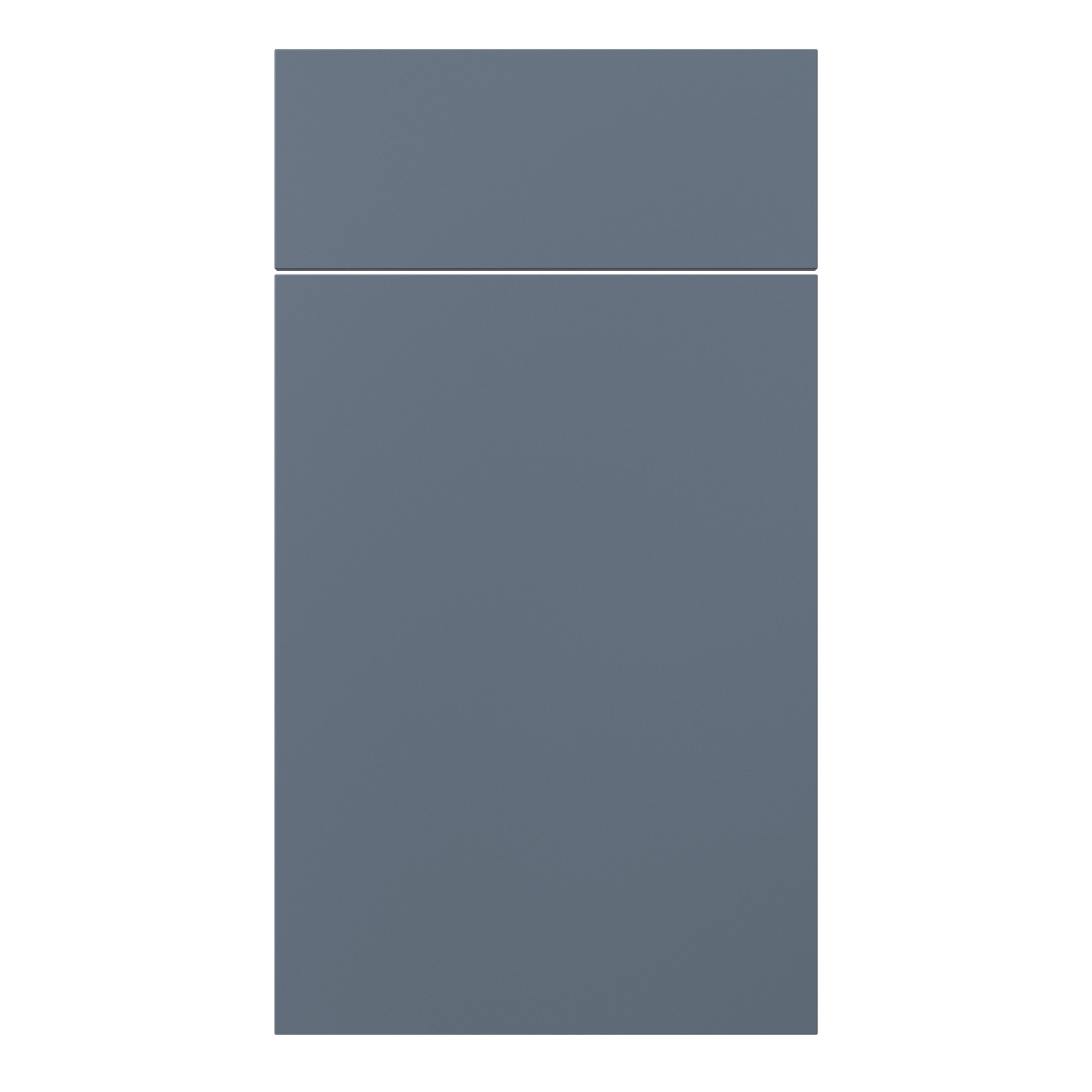 GoodHome Alisma Matt blue Slab Door & drawer 400mm