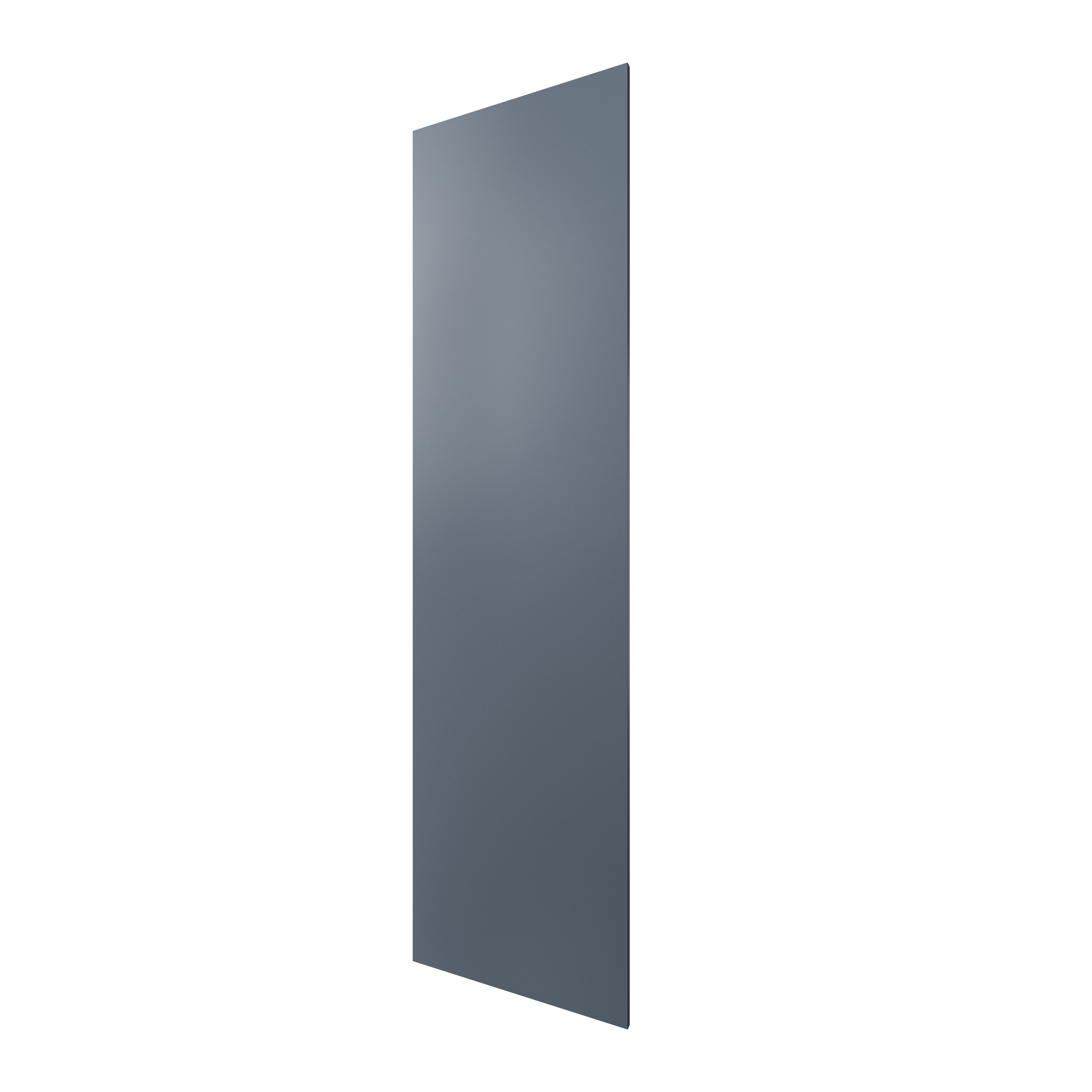 GoodHome Alisma Matt blue slab Standard Clad on end panel (H)2400mm (W)640mm - 3