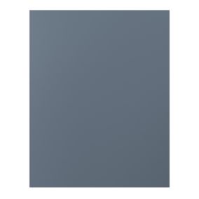 GoodHome Alisma Matt blue slab Standard Clad on end panel (H)715mm (W)595mm