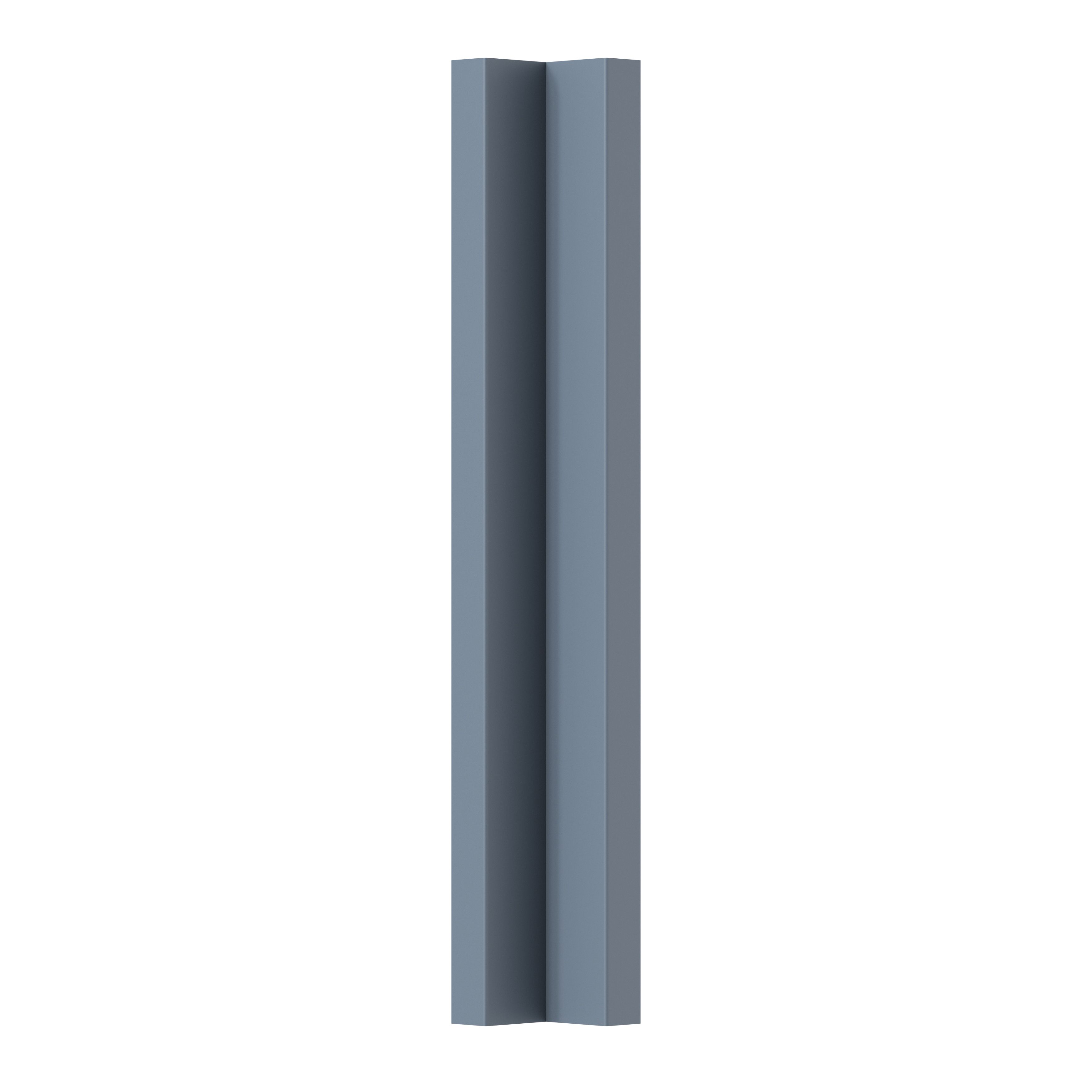 GoodHome Alisma Matt blue slab Standard Corner post, (W)48mm (H)340mm