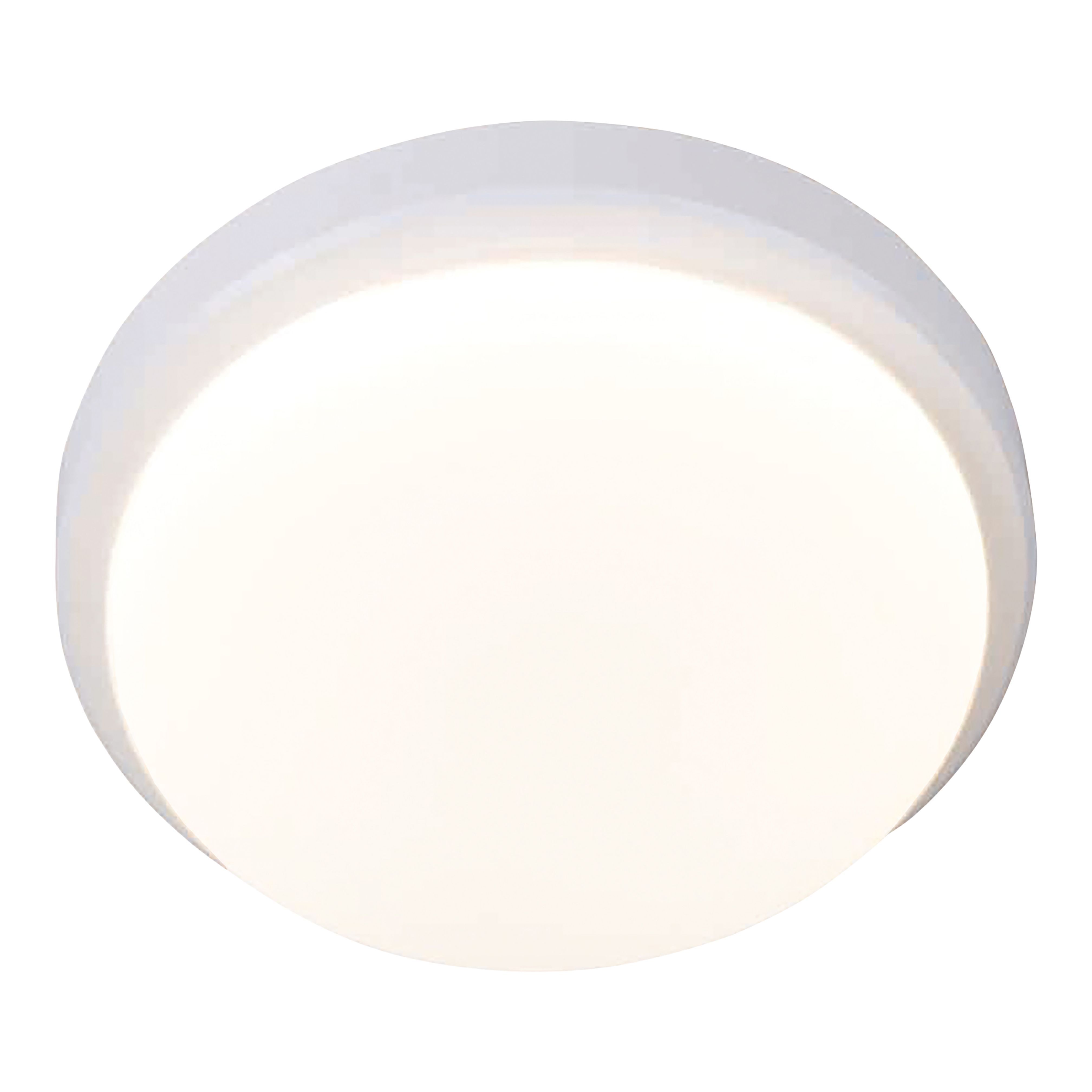 GoodHome Almagro White Wired LED Bulkhead light (Dia) 18cm