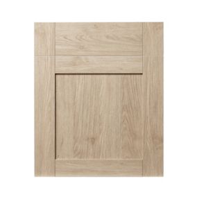 GoodHome Alpinia Light brown oak effect Door & drawer, (W)600mm (H)715mm (T)18mm