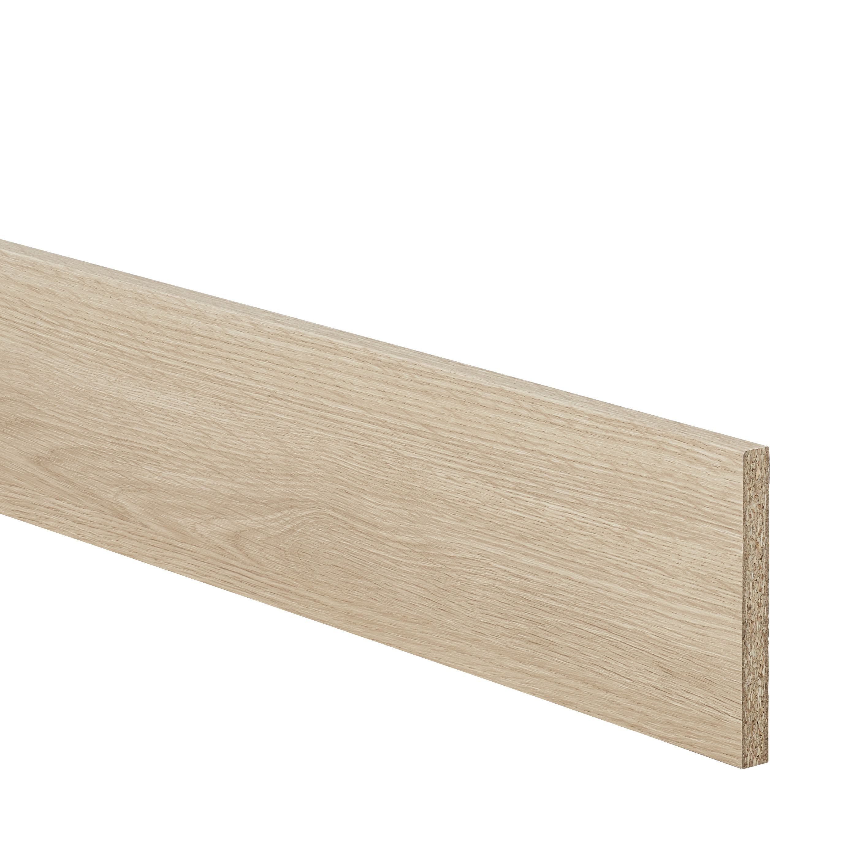 GoodHome Alpinia Light oak effect Square edge Plinth, (L)2400mm