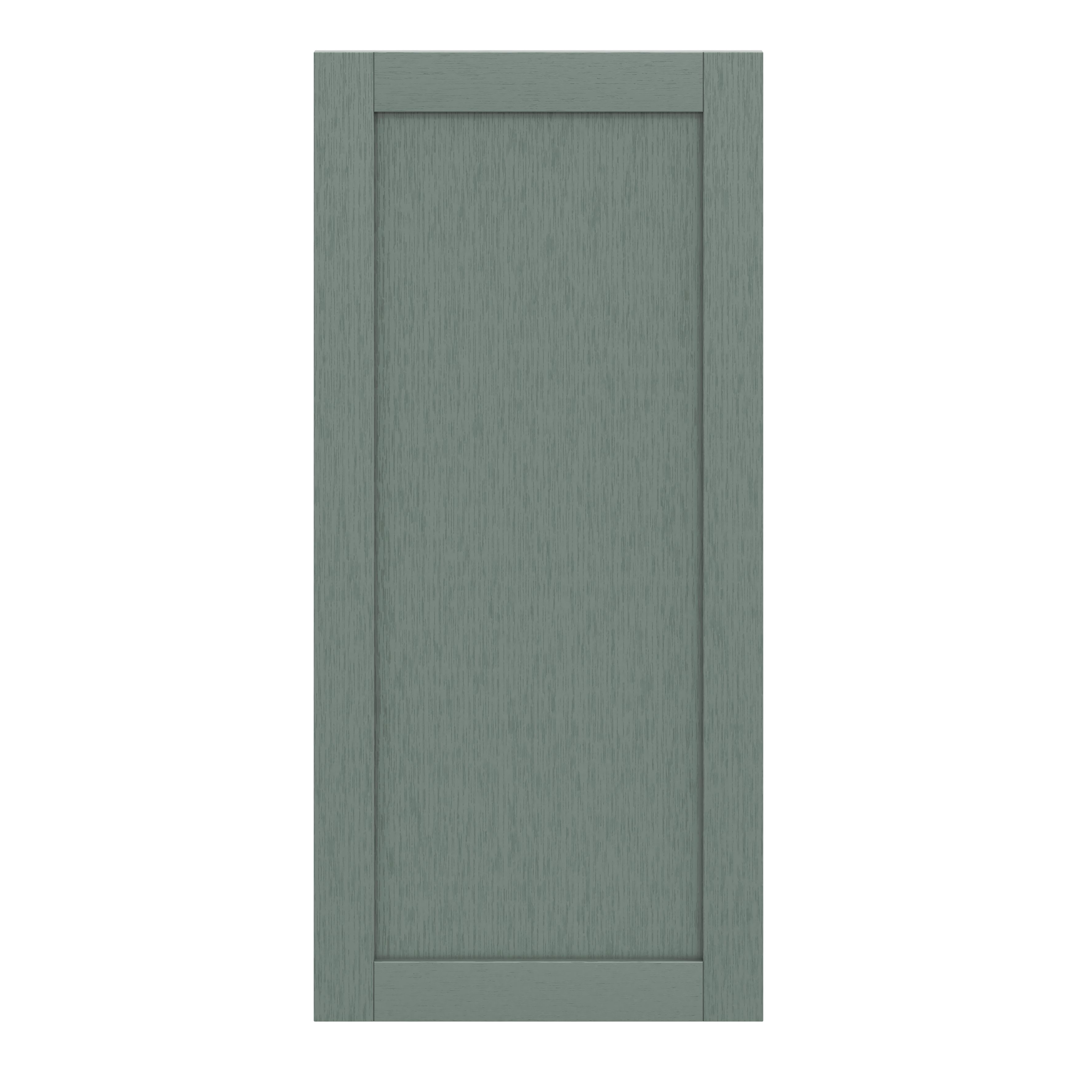 GoodHome Alpinia Matt Green Painted Wood Effect Shaker 70:30 Larder/Fridge Cabinet door (W)600mm (H)1287mm (T)18mm