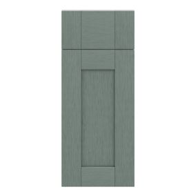 GoodHome Alpinia Matt Green Painted Wood Effect Shaker Drawerline door & drawer front, (W)300mm