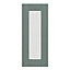 GoodHome Alpinia Matt Green Painted Wood Effect Shaker Glazed Cabinet door (W)300mm (H)715mm (T)18mm