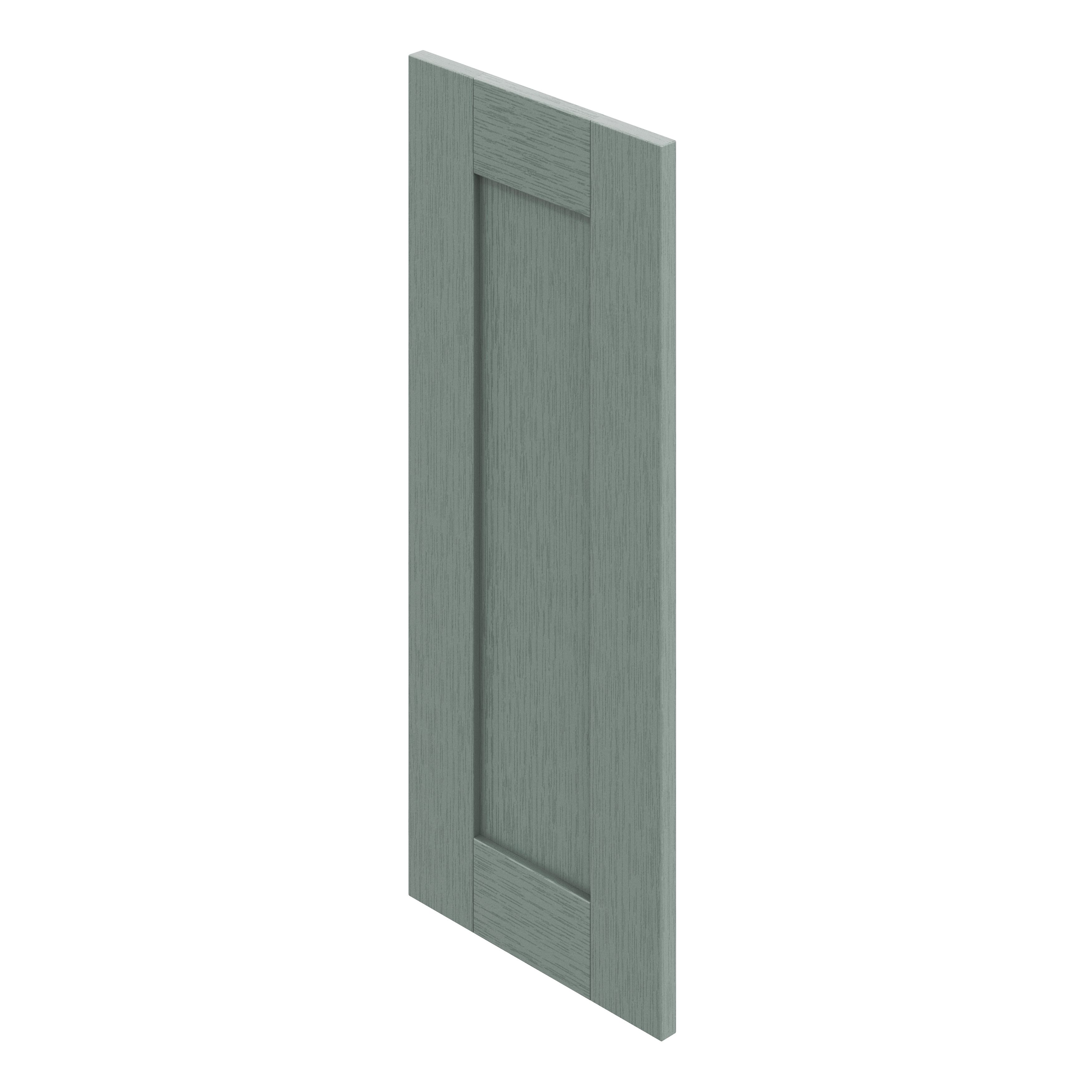 GoodHome Alpinia Matt Green Painted Wood Effect Shaker Highline Cabinet door (W)300mm (H)715mm (T)18mm