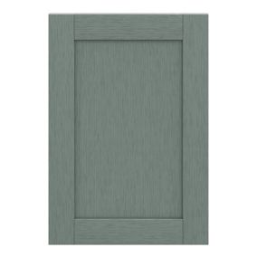 GoodHome Alpinia Matt Green Painted Wood Effect Shaker Highline Cabinet door (W)500mm (H)715mm (T)18mm