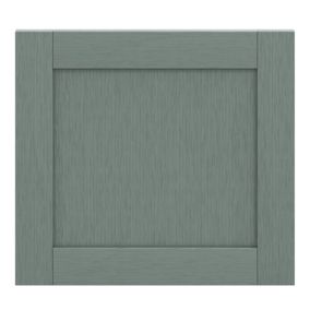 GoodHome Alpinia Matt Green Painted Wood Effect Shaker Matt green wood effect Appliance Cabinet door (W)600mm (H)543mm (T)18mm