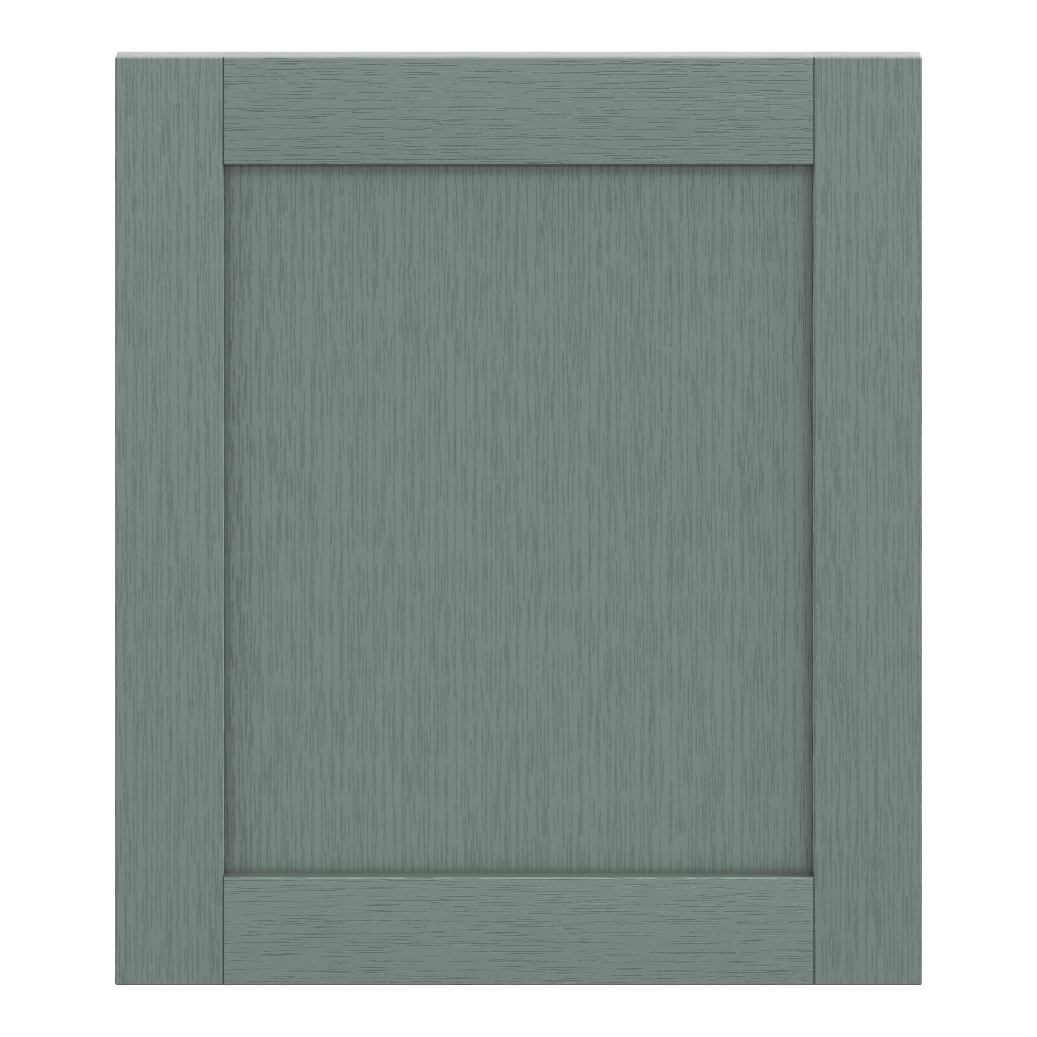 GoodHome Alpinia Matt Green Painted Wood Effect Shaker Matt green wood