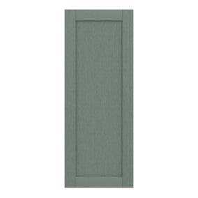 GoodHome Alpinia Matt Green Painted Wood Effect Shaker Matt green wood effect Larder Cabinet door (W)500mm (H)1287mm (T)18mm