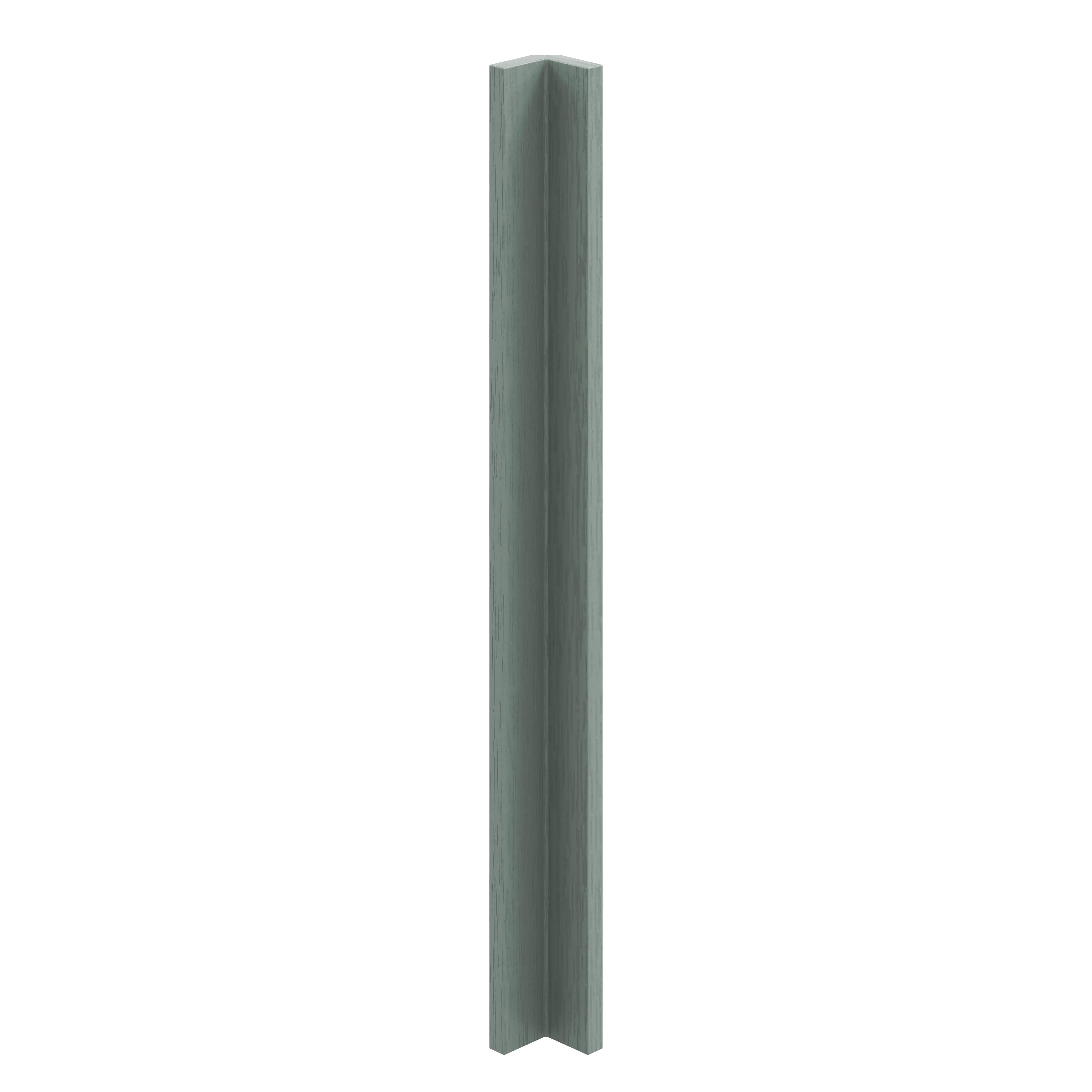 GoodHome Alpinia Matt Green Painted Wood Effect Shaker Standard Corner post, (W)59mm (H)715mm