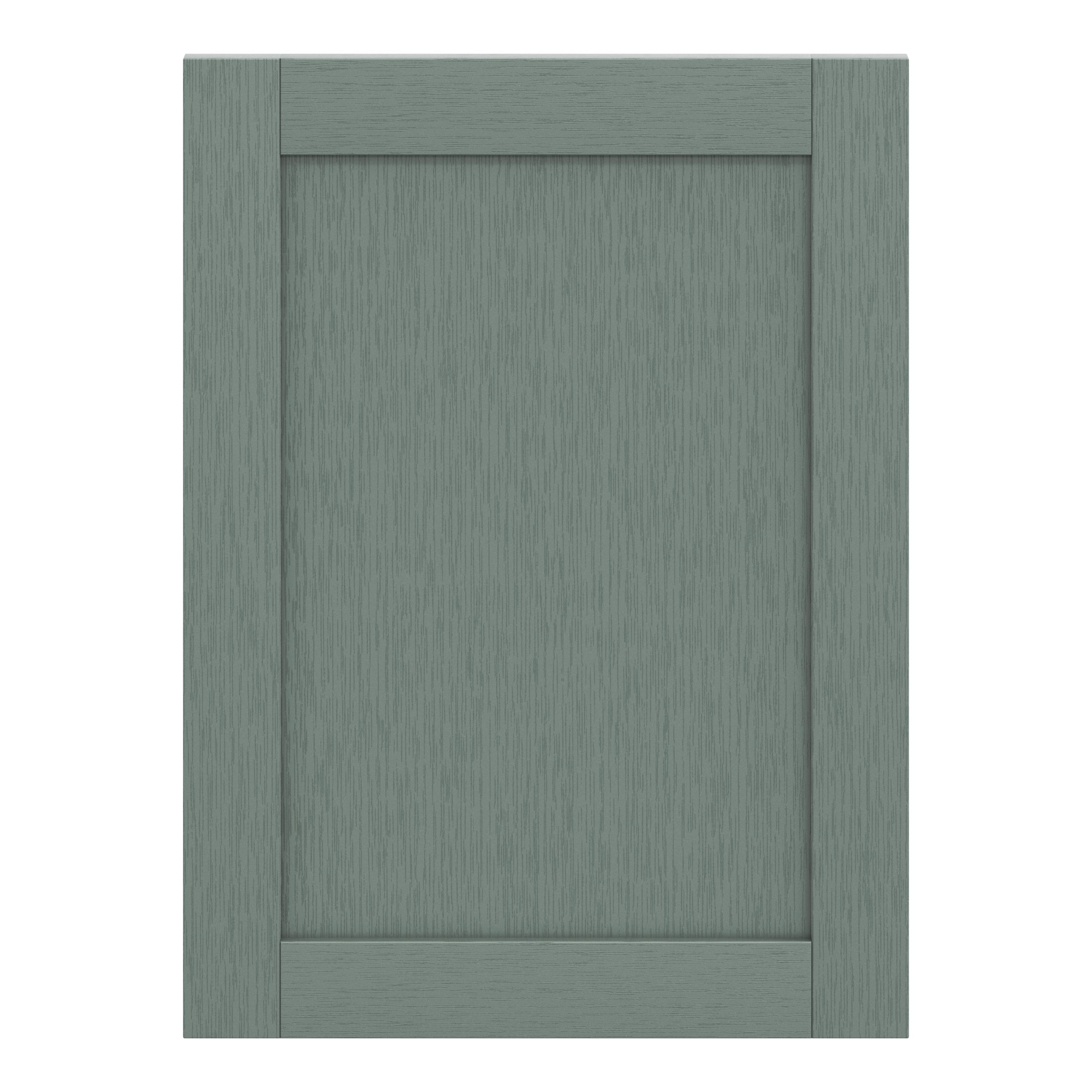 GoodHome Alpinia Matt Green Painted Wood Effect Shaker Tall appliance Cabinet door (W)600mm (H)806mm (T)18mm