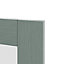 GoodHome Alpinia Matt Green Painted Wood Effect Shaker Tall glazed Cabinet door (W)300mm (H)895mm (T)18mm