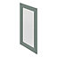 GoodHome Alpinia Matt Green Painted Wood Effect Shaker Tall glazed Cabinet door (W)500mm (H)895mm (T)18mm
